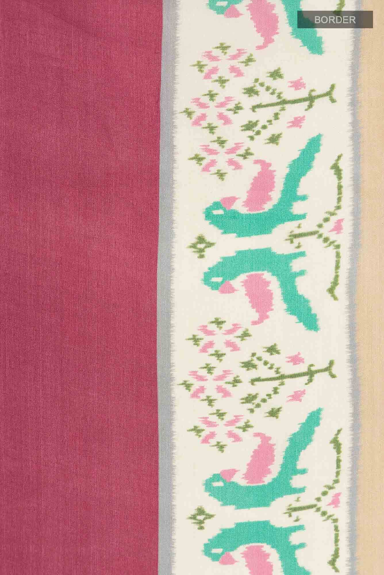 Red Bhagalpuri Tussar Silk Saree