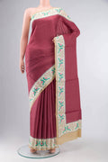 Maroon Bhagalpuri Tussar Silk Saree