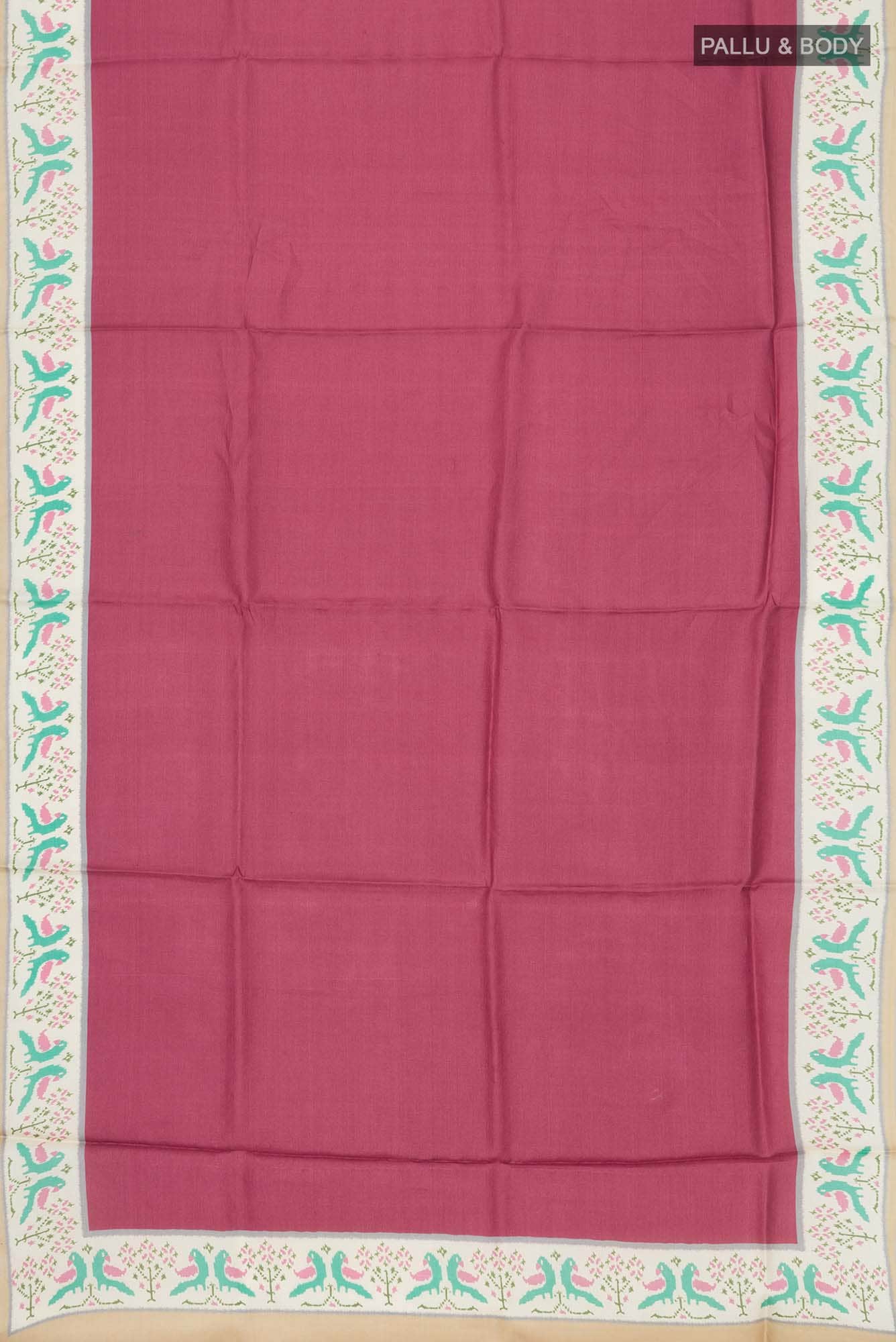 Red Bhagalpuri Tussar Silk Saree