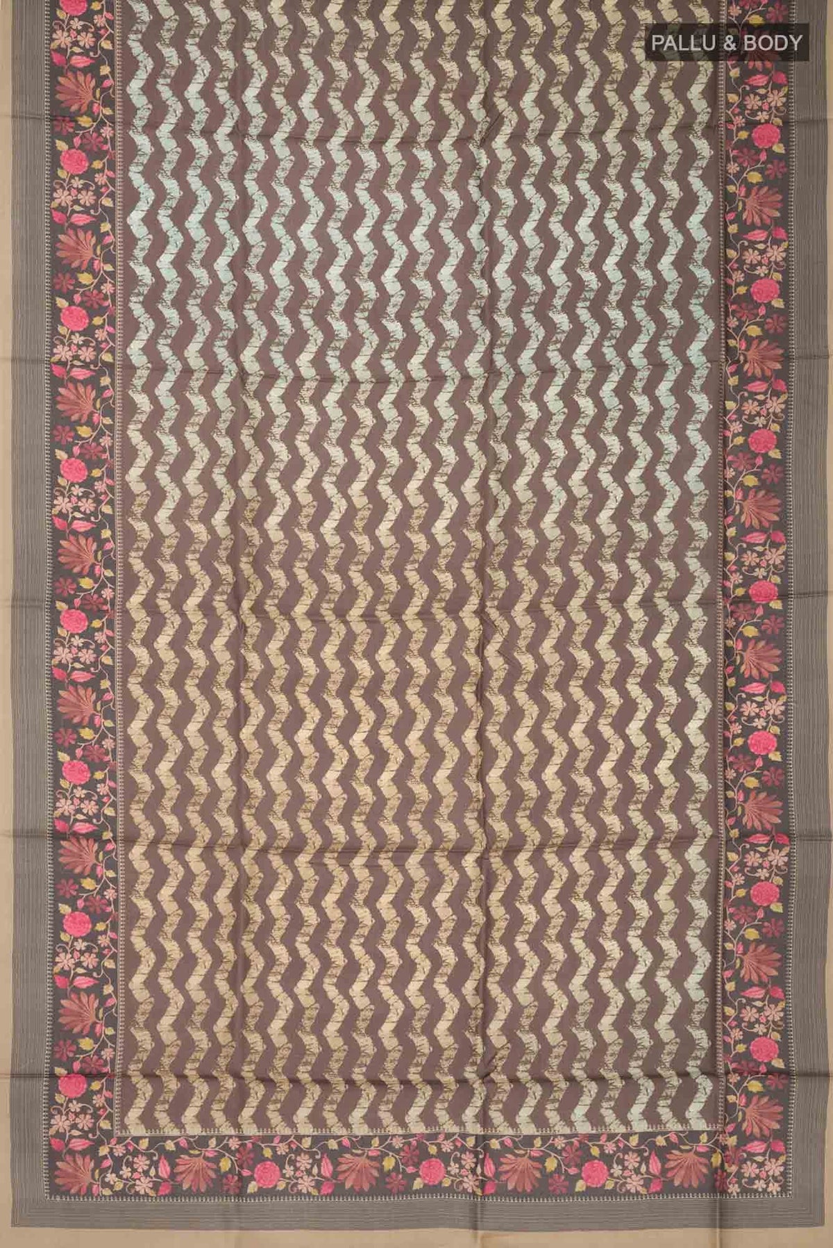 Brown Tussar Silk Saree
