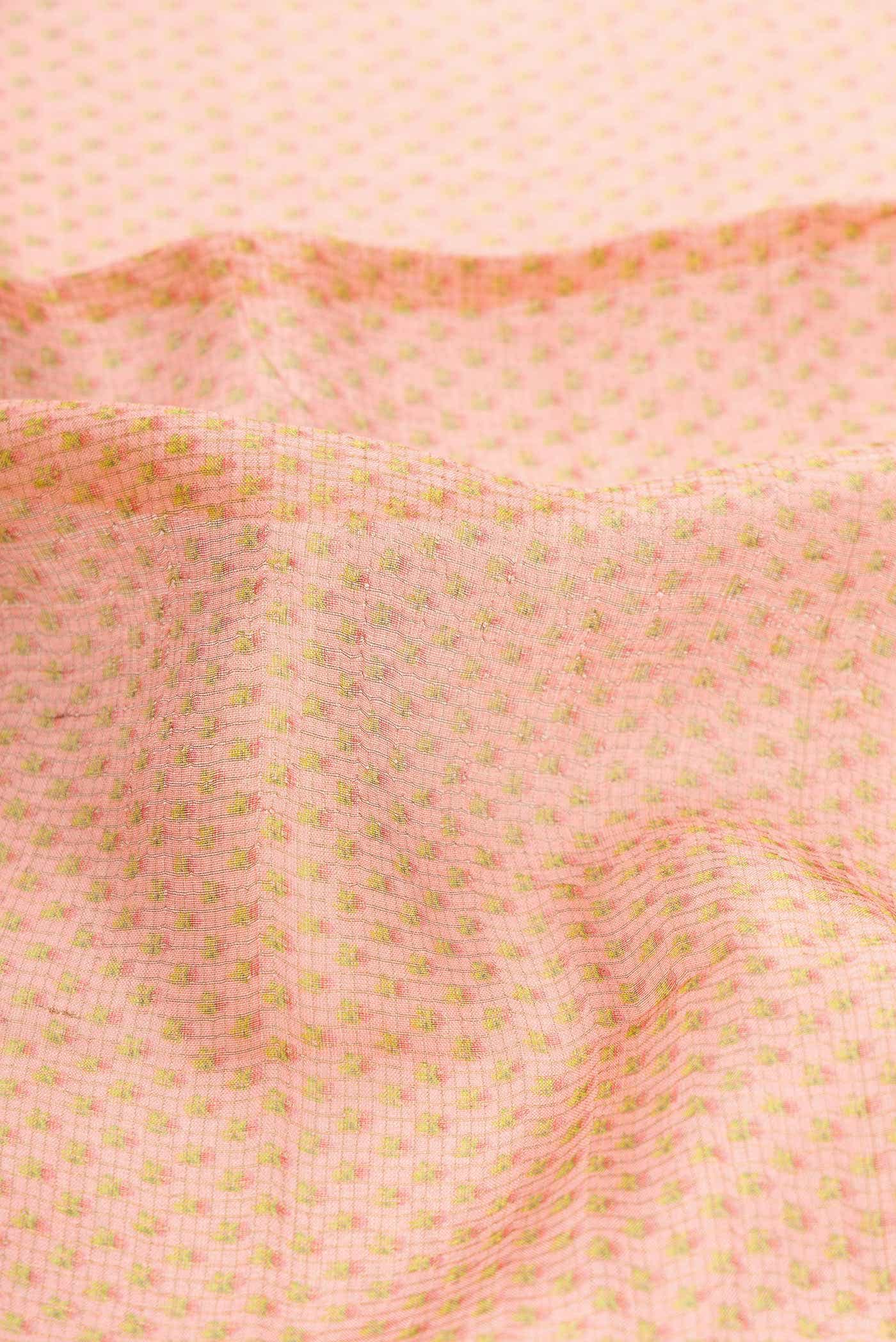 Golden Peach Tussar Silk Saree