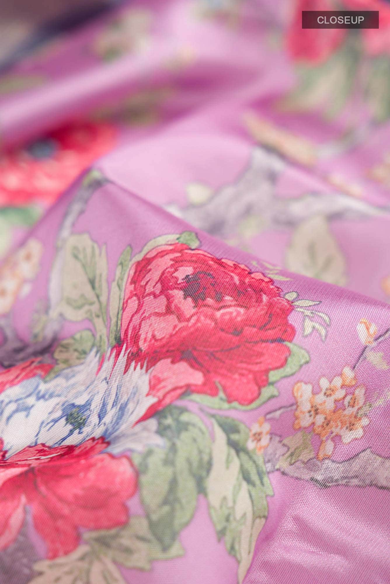 Rose pink Banarasi Raw Silk Saree