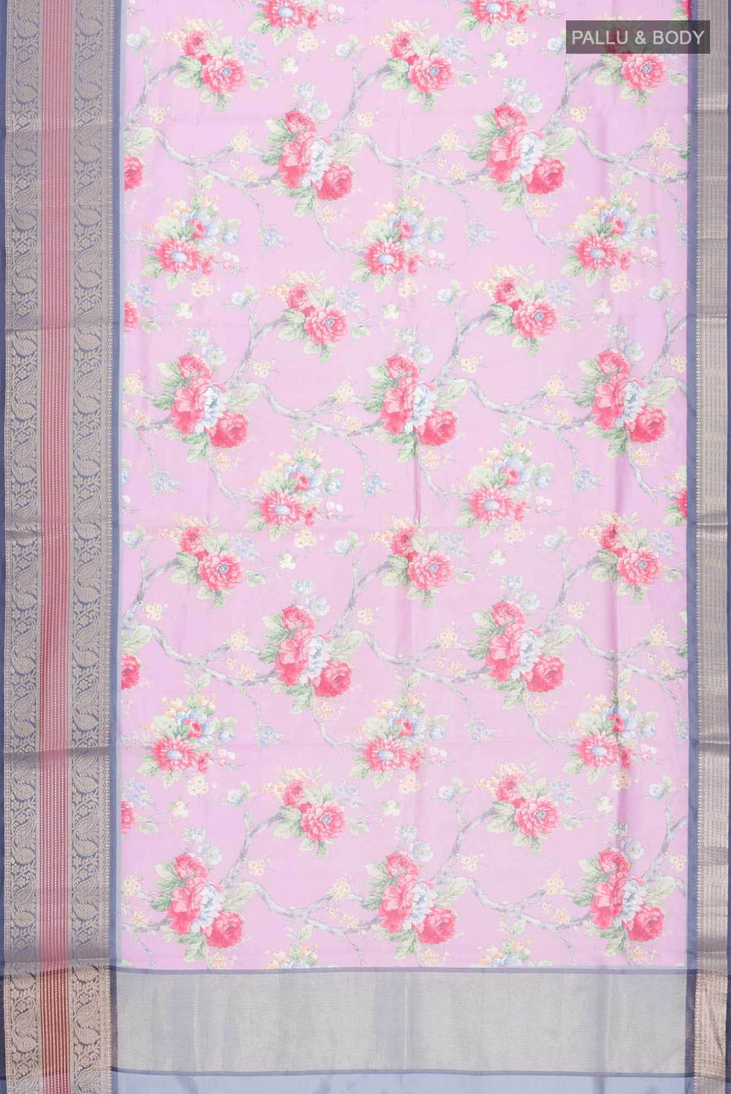 Rose pink Banarasi Raw Silk Saree