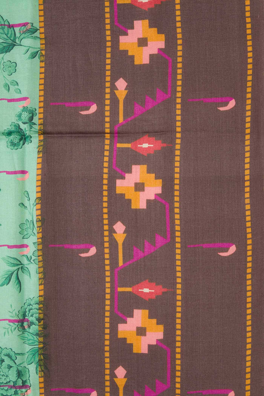 Sea Green Tussar Silk Saree