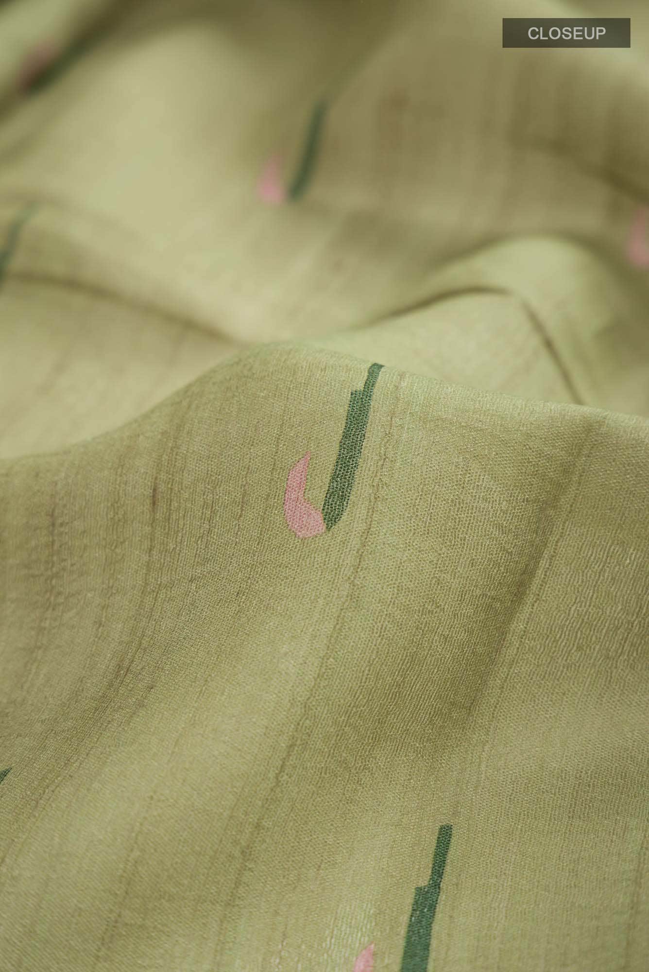 Green Tussar Silk Saree