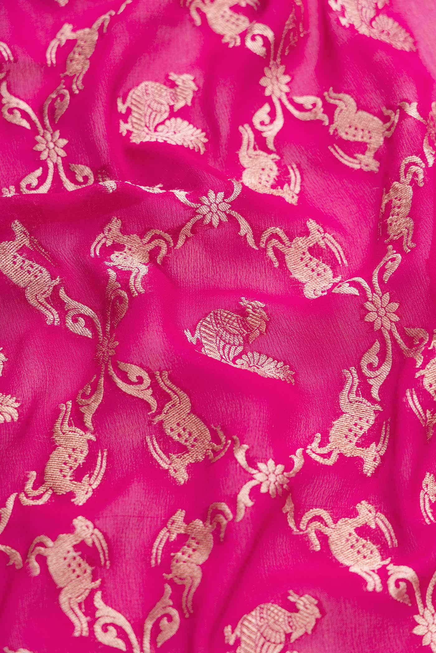 Pink Mysore Georgette Saree
