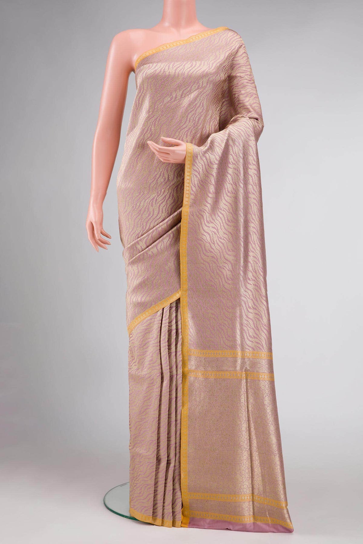 Pure Silk Pure Zari Mauve Banarasi Saree