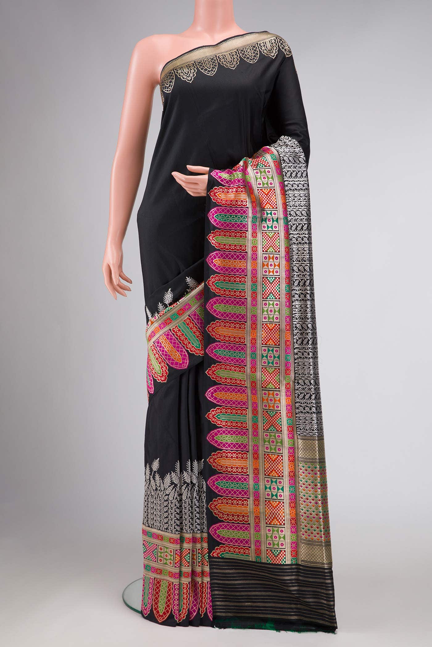Black Banarasi Silk Saree