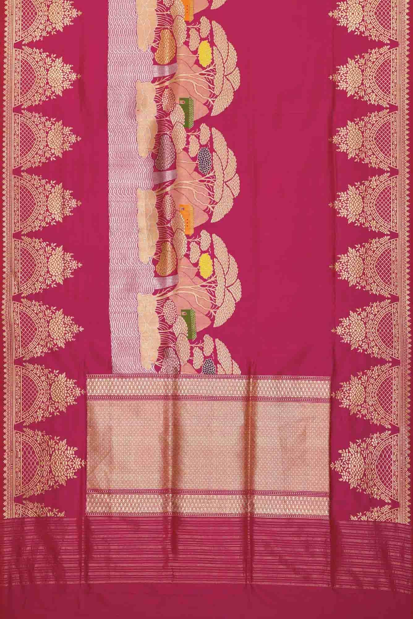Pink Dual Tone Banarasi Silk Saree