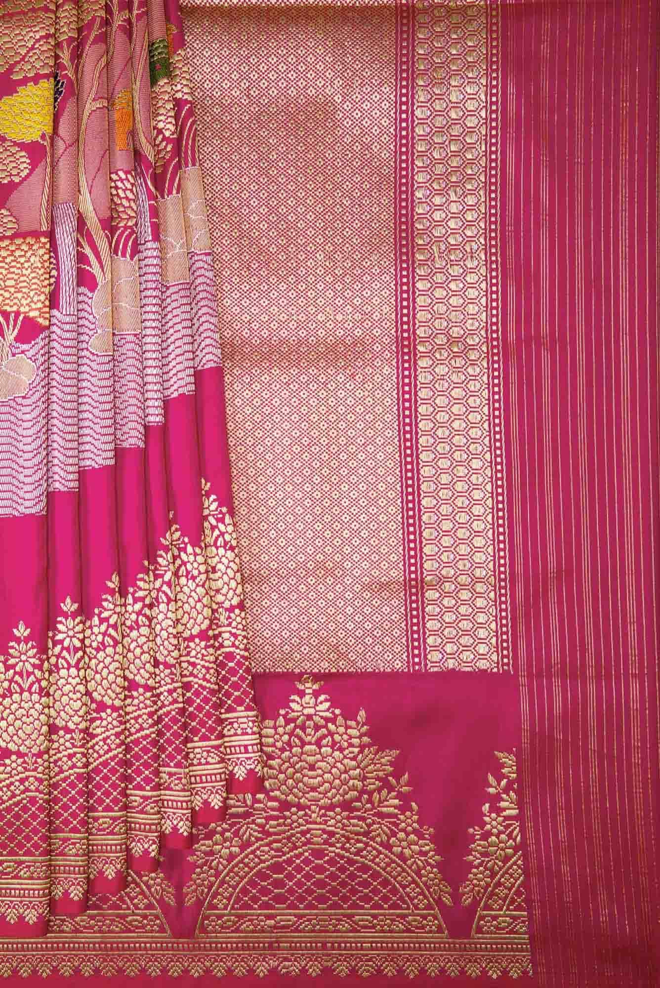 Pink Dual Tone Banarasi Silk Saree