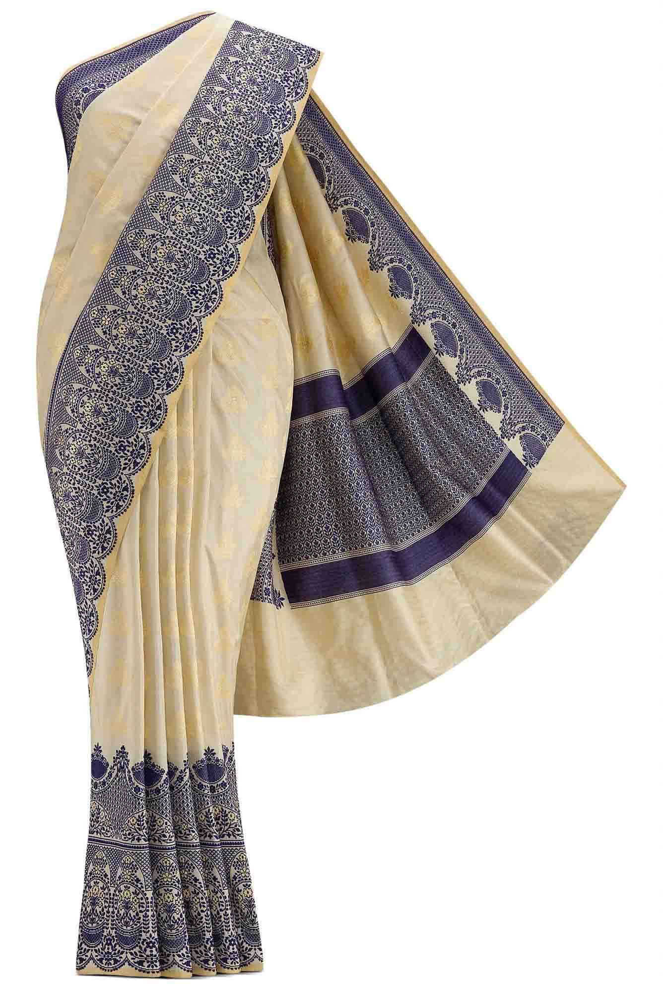 Sandal Dual Tone Banarasi Silk Saree