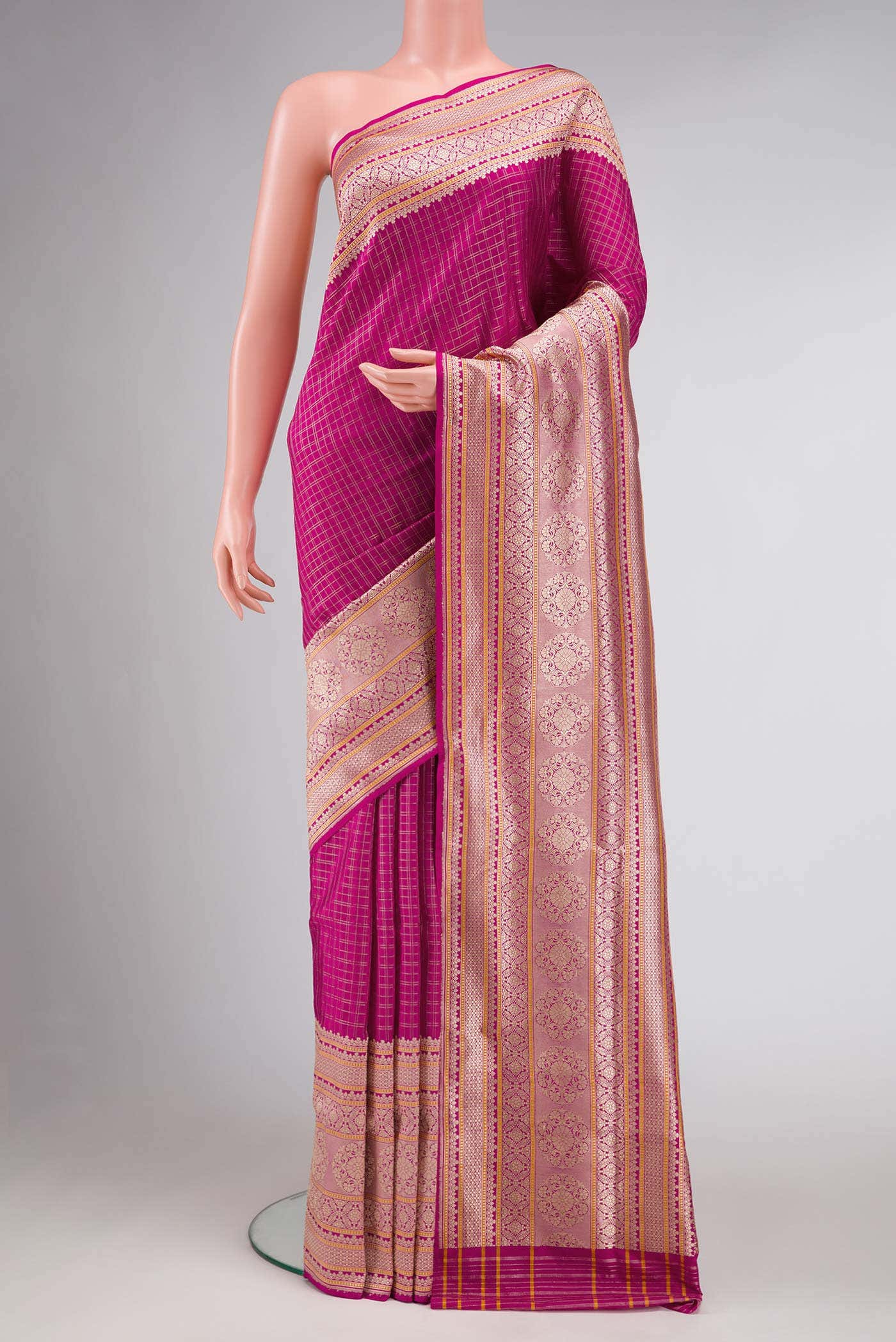 Pure Silk Pure Zari Pink Banarasi Saree
