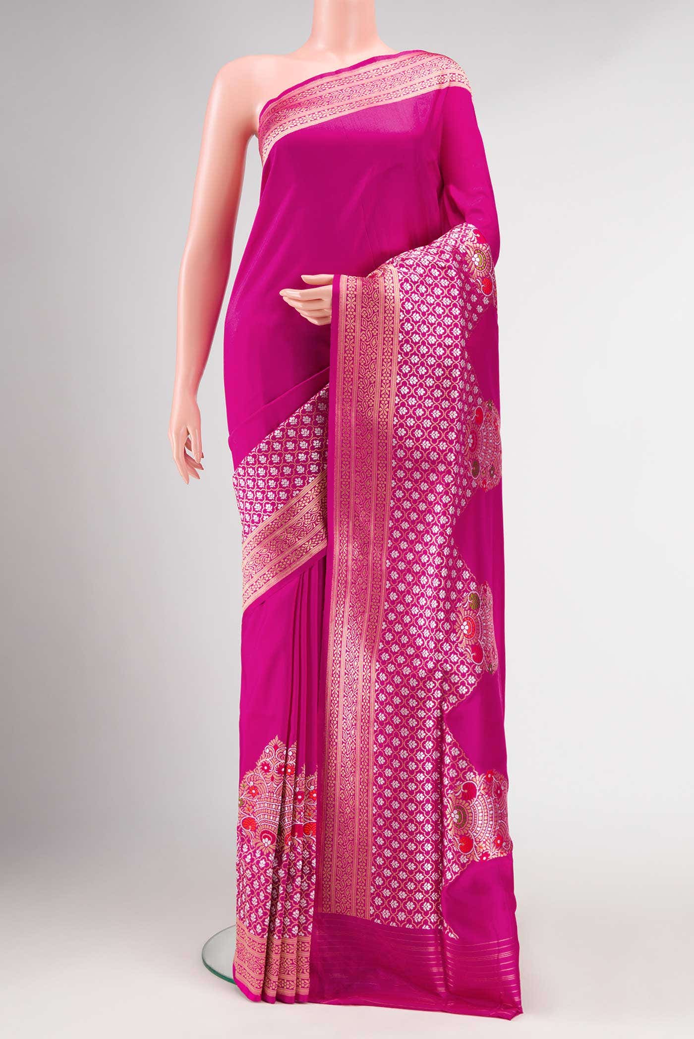 Pink Banarasi Silk Saree
