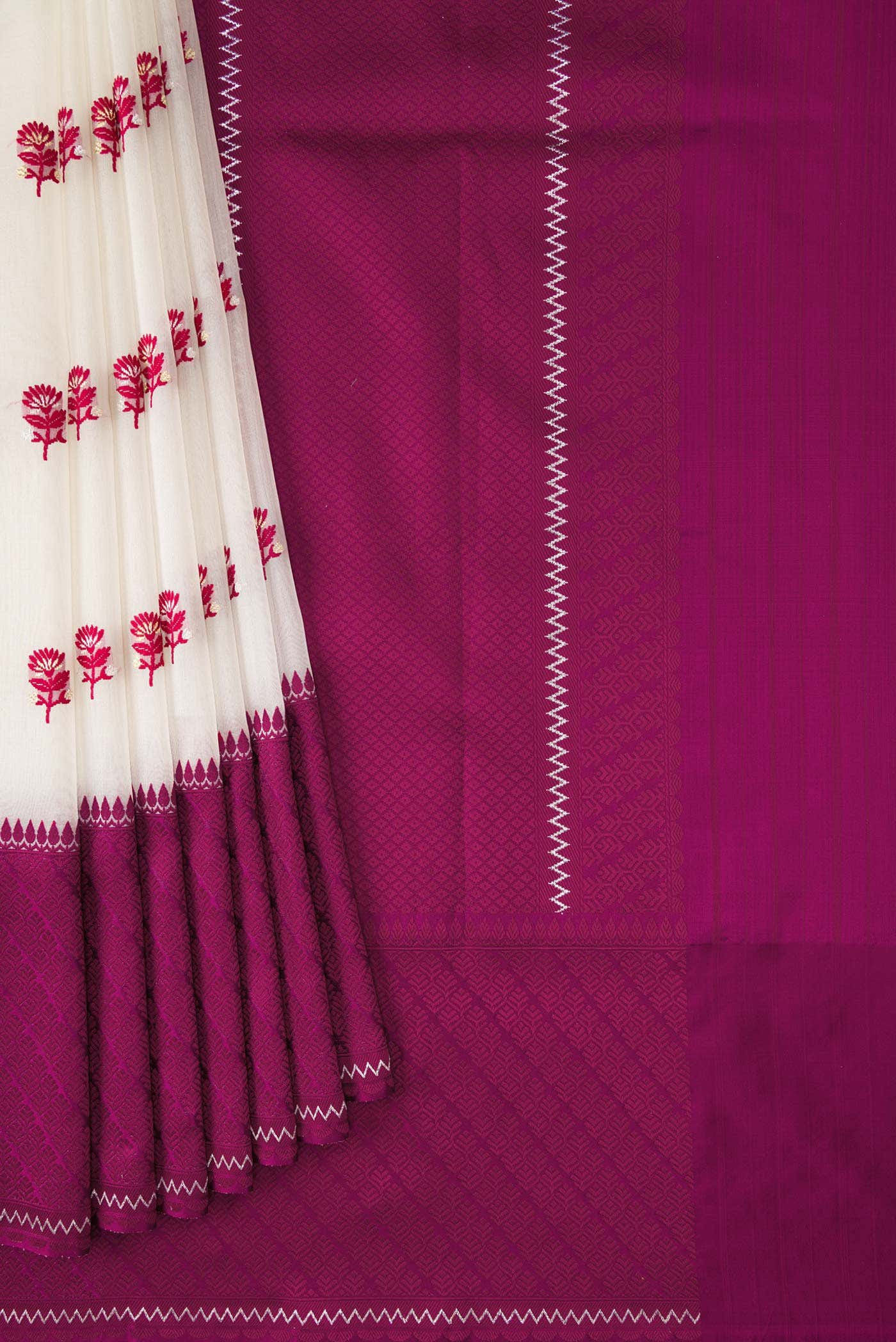 White Organza Silk Saree
