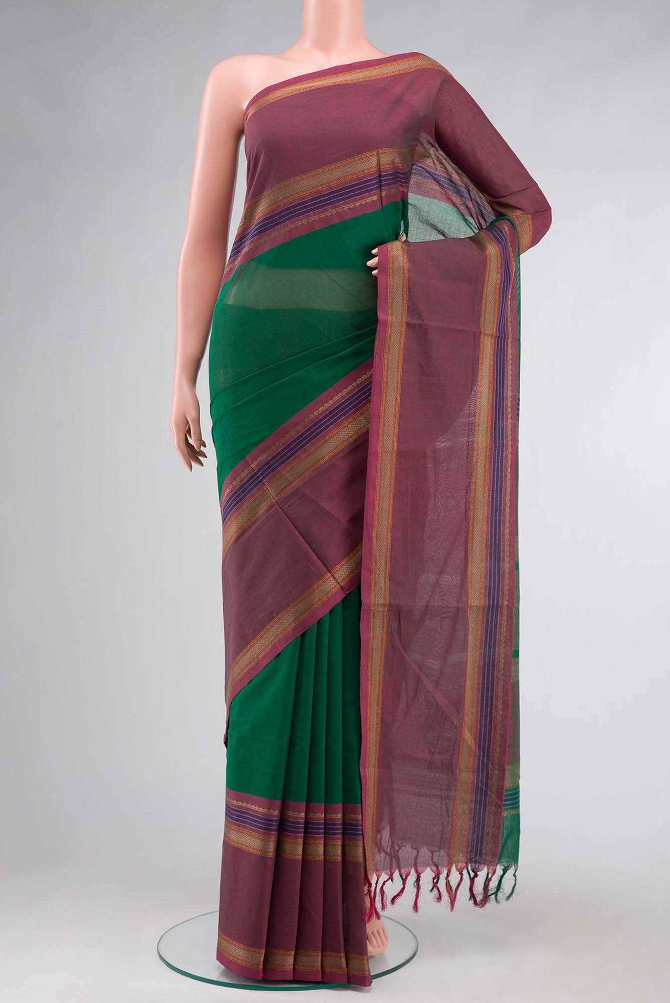 Green Coimbatore Cotton Saree