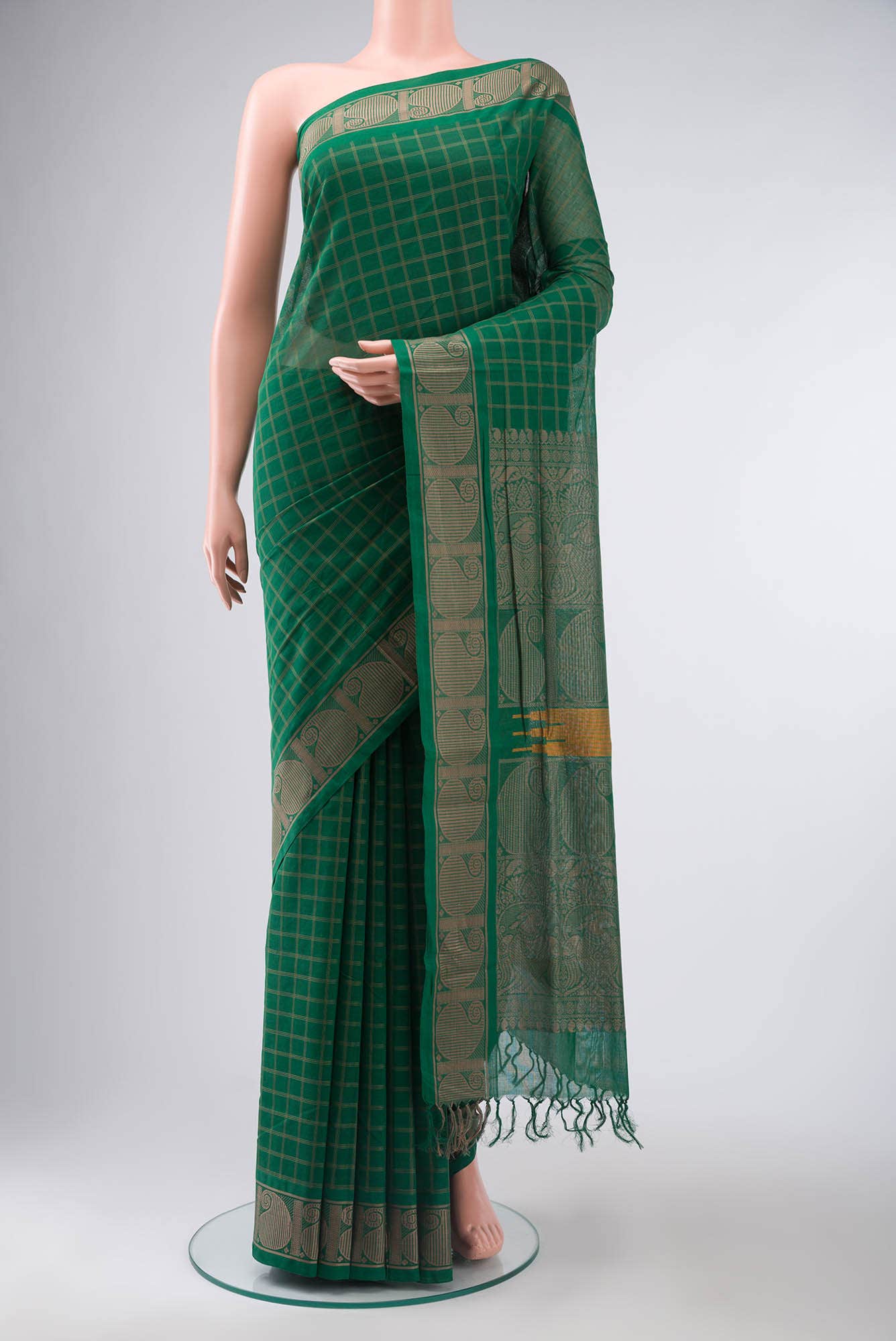 Green Coimbatore Cotton Saree