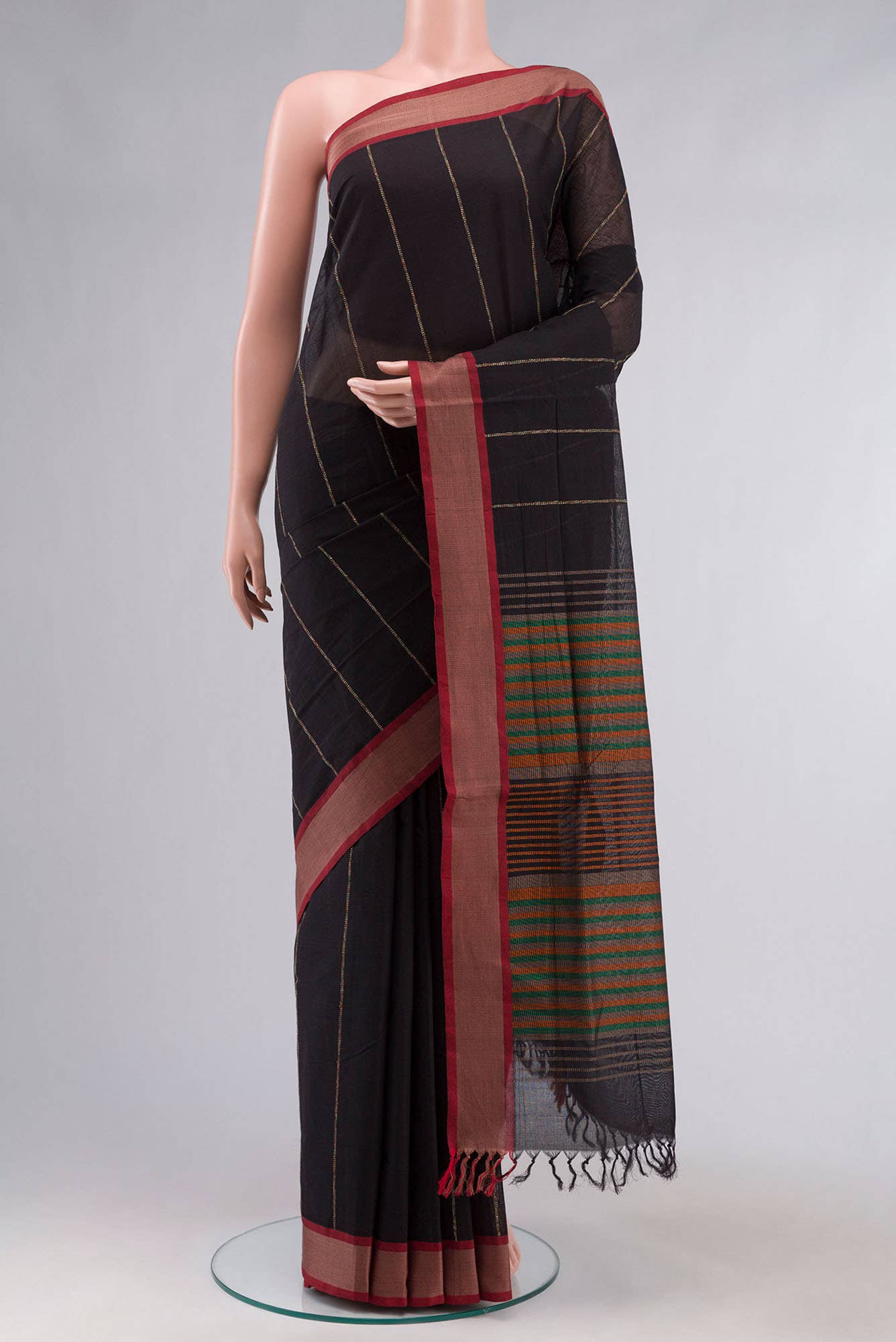 Black Coimbatore Cotton Saree