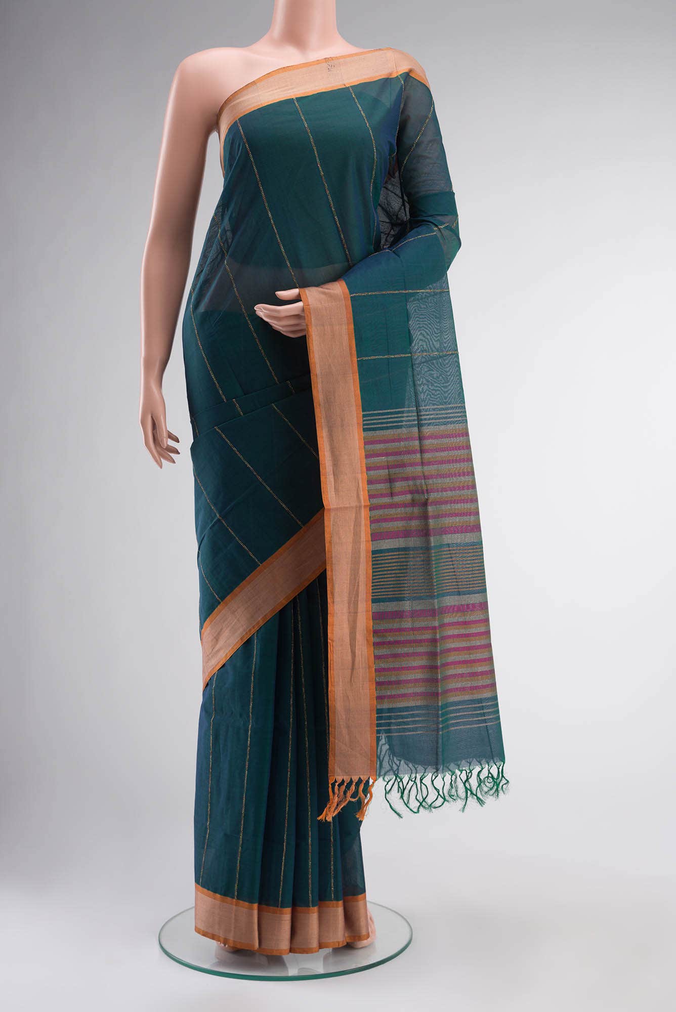 Blue Coimbatore Cotton Saree