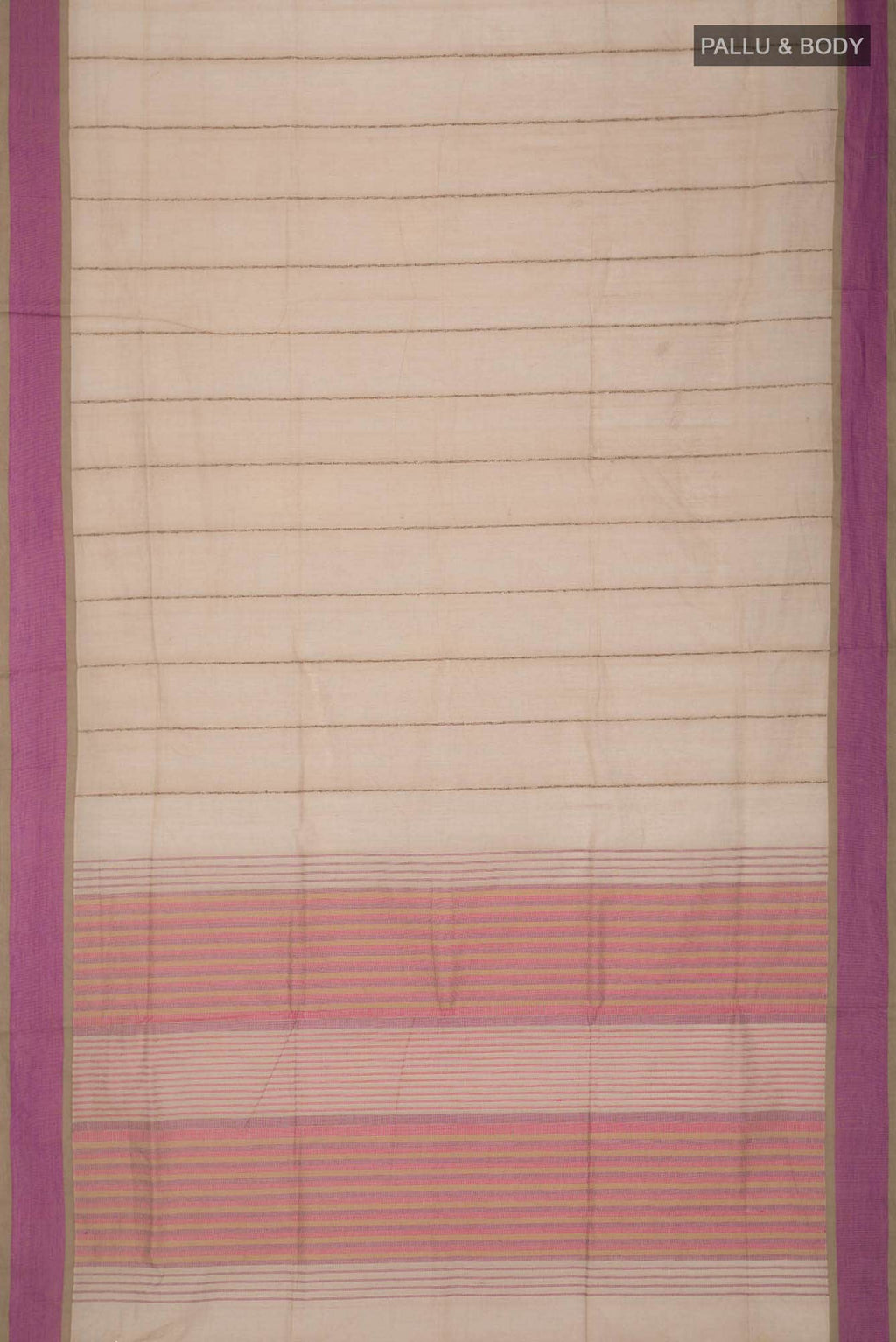 Beige Coimbatore Cotton Saree