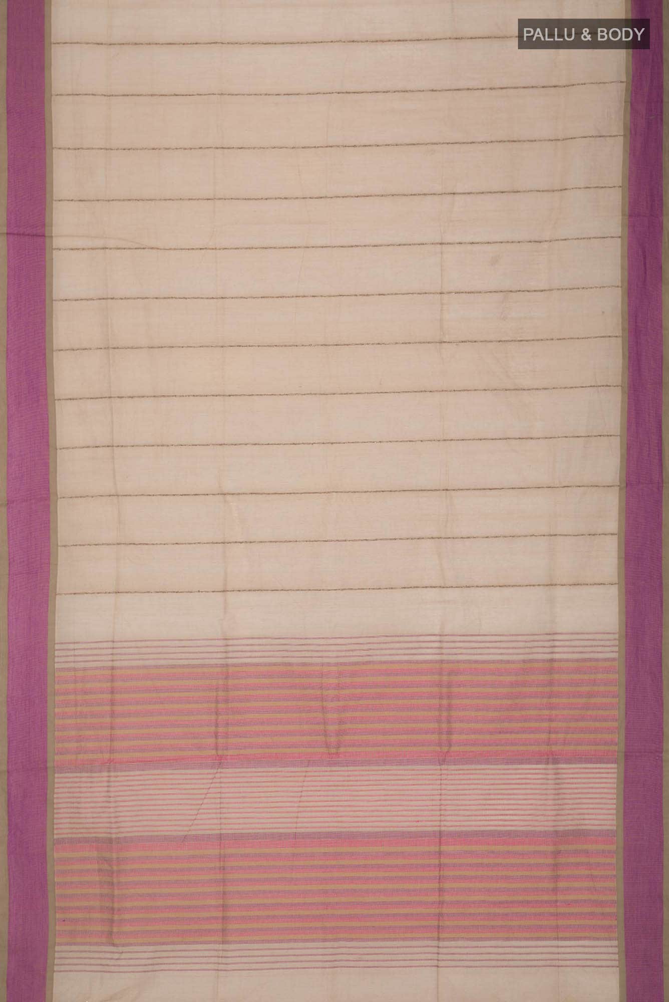 Beige Coimbatore Cotton Saree