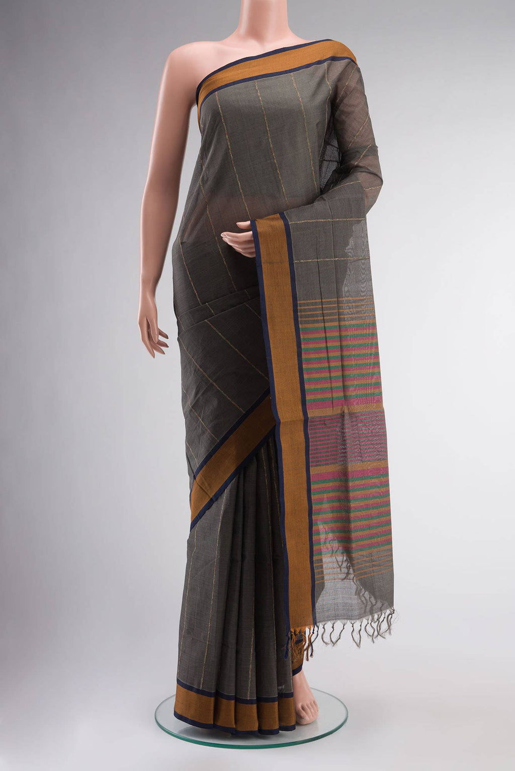 Grey Coimbatore Cotton Saree