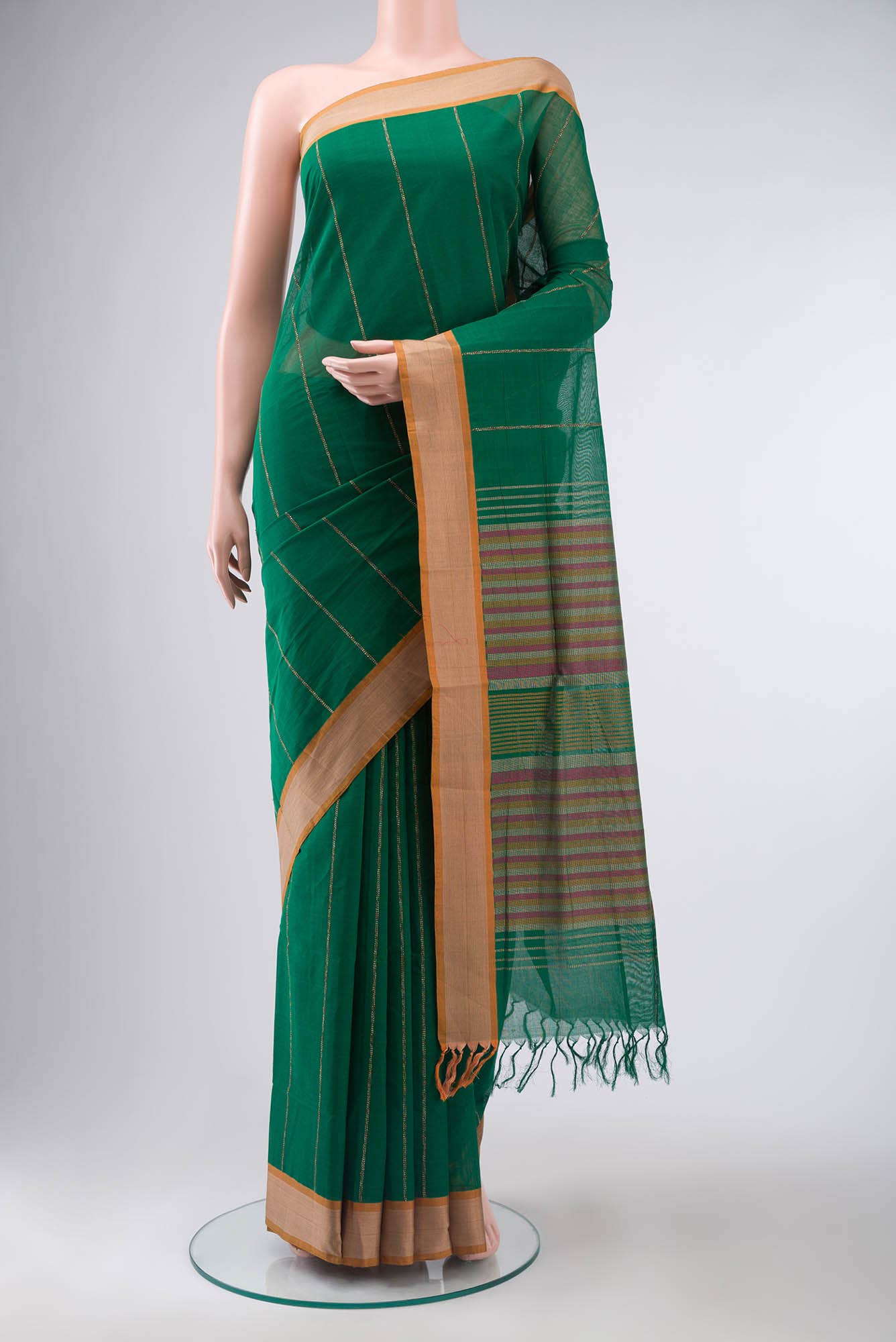 Green Coimbatore Cotton Saree