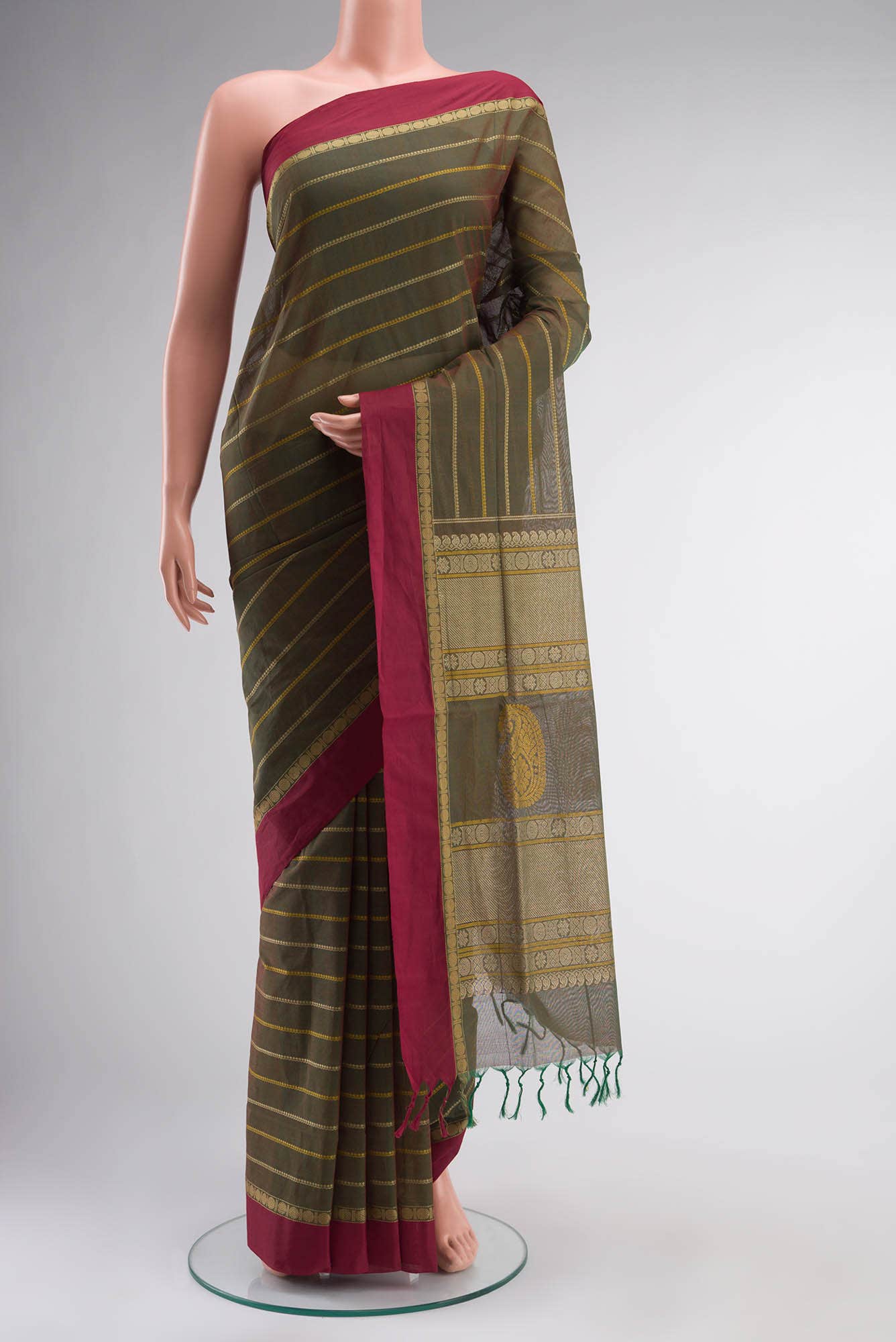 Green Coimbatore Cotton Saree
