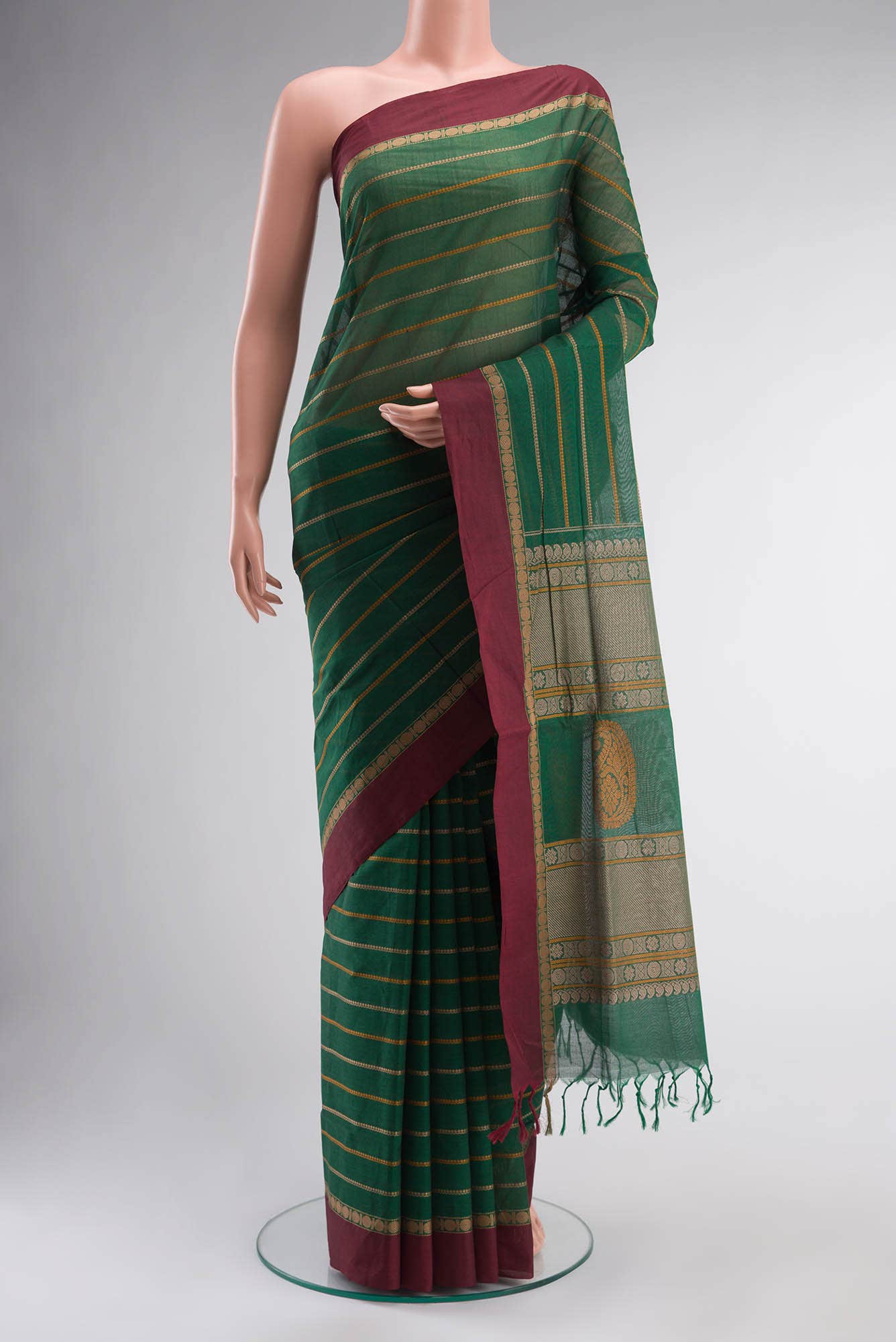 Green Coimbatore Cotton Saree