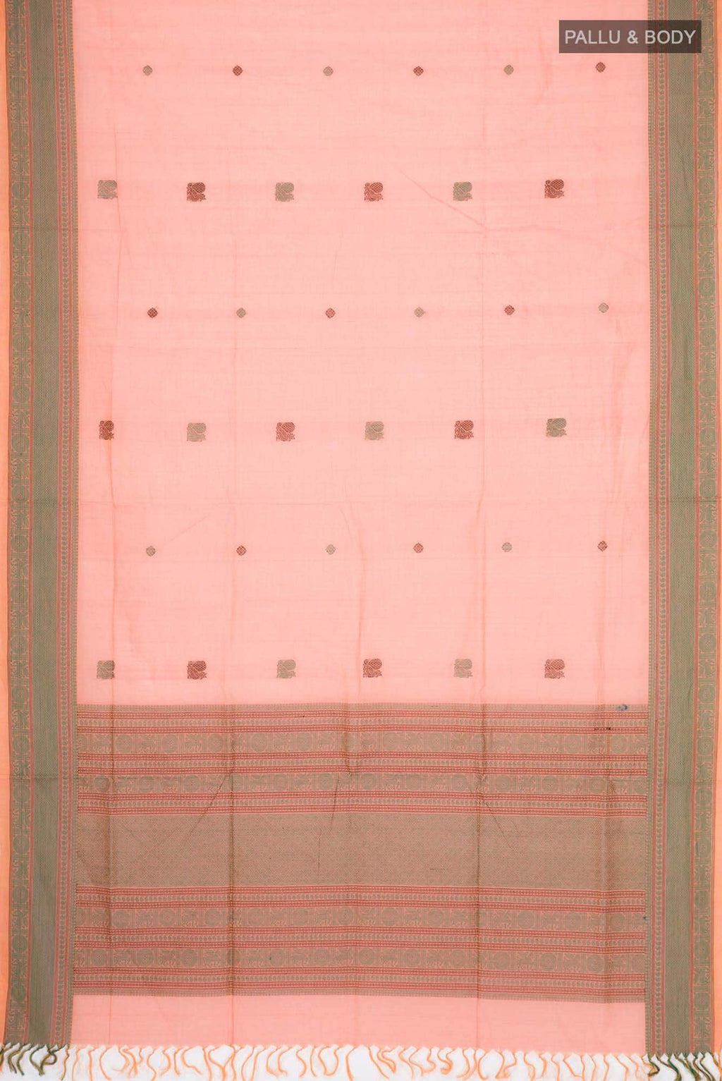 Orange Coimbatore Cotton Saree