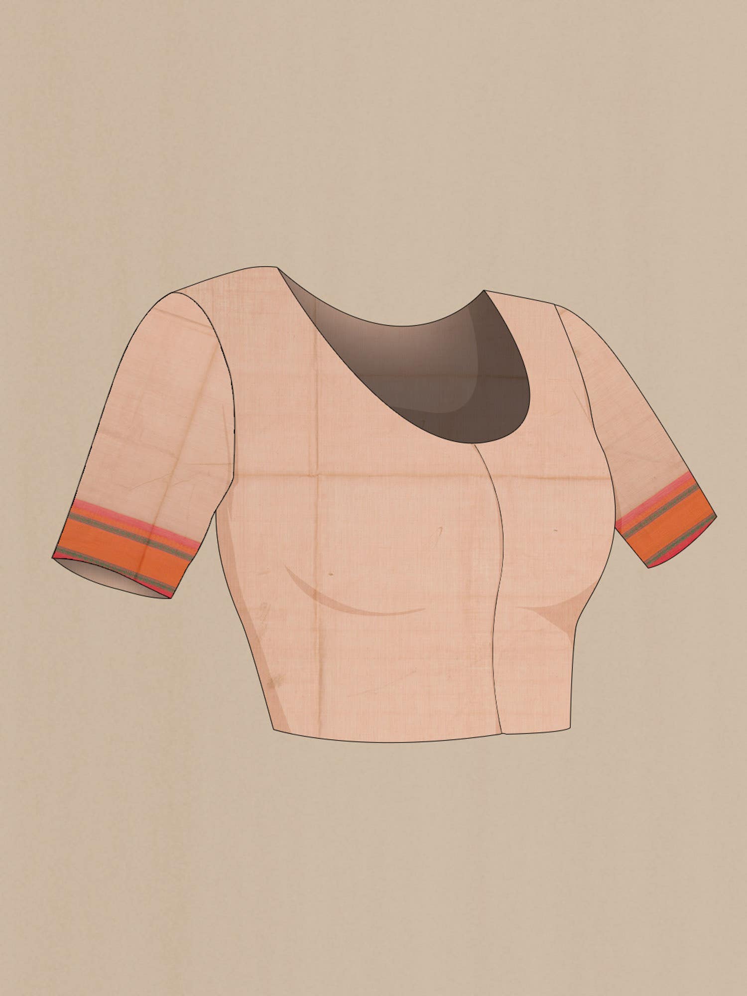 Beige Coimbatore Cotton Saree