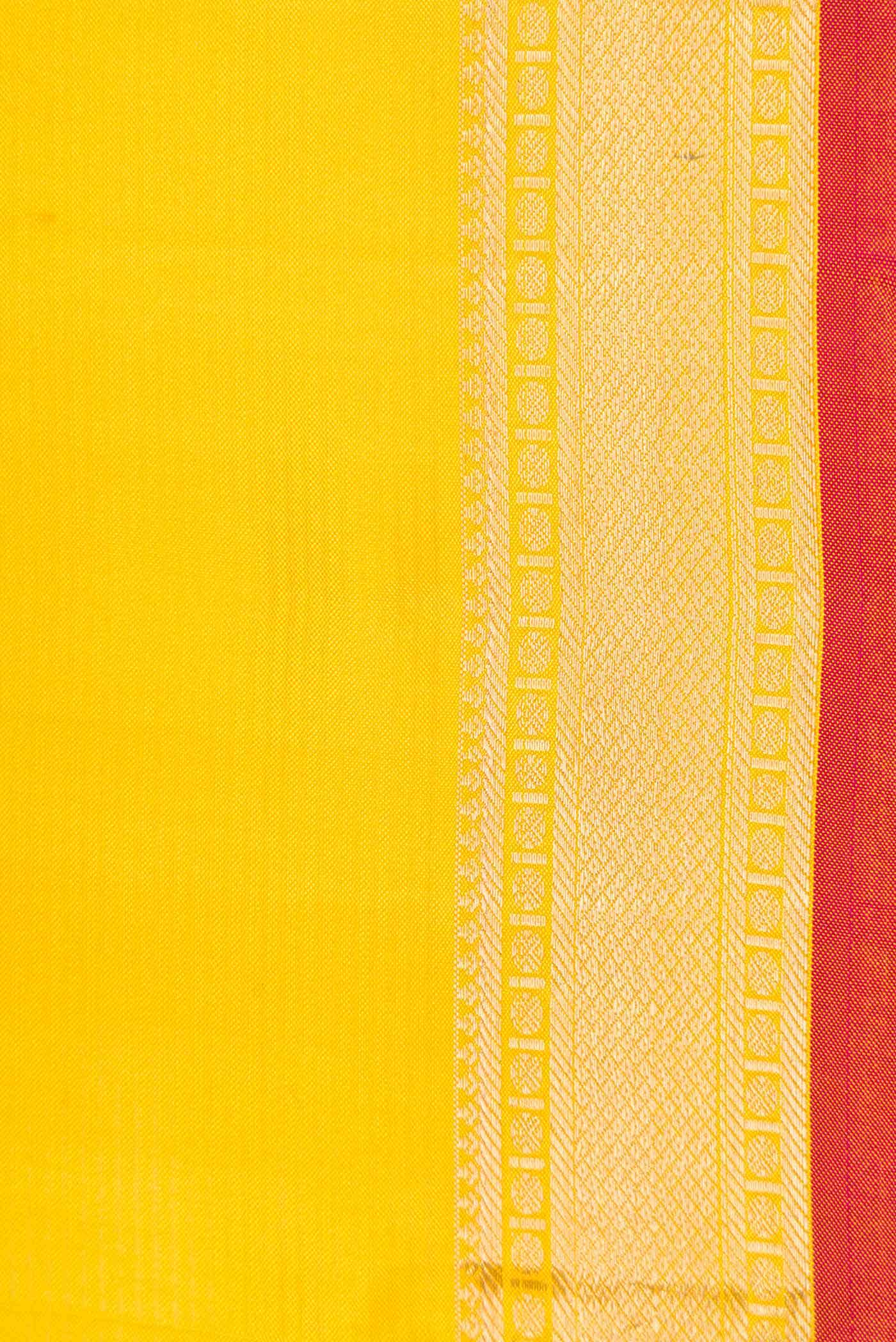 Yellow Dual Tone Kanchipuram Silk Saree