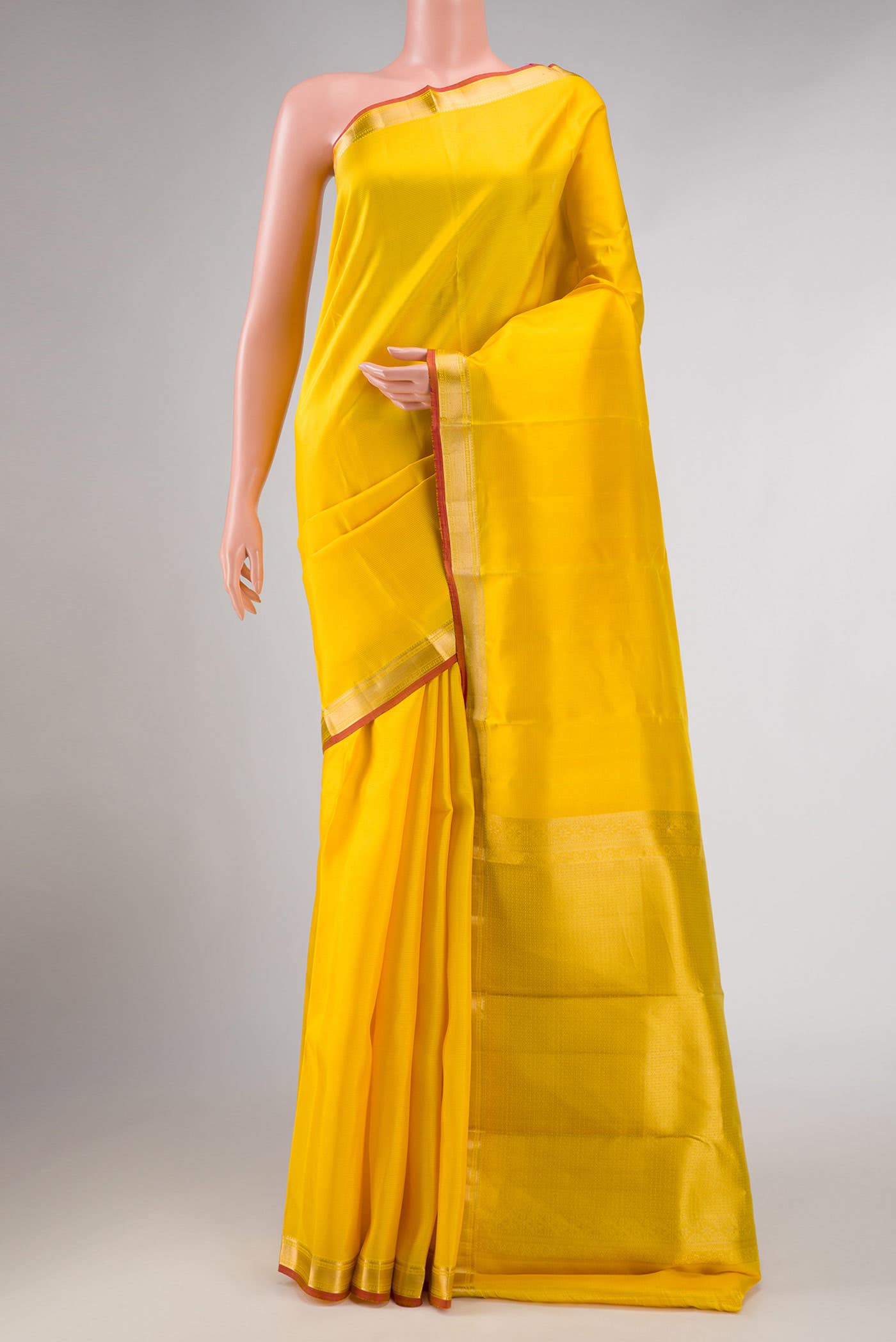 Yellow Dual Tone Kanchipuram Silk Saree