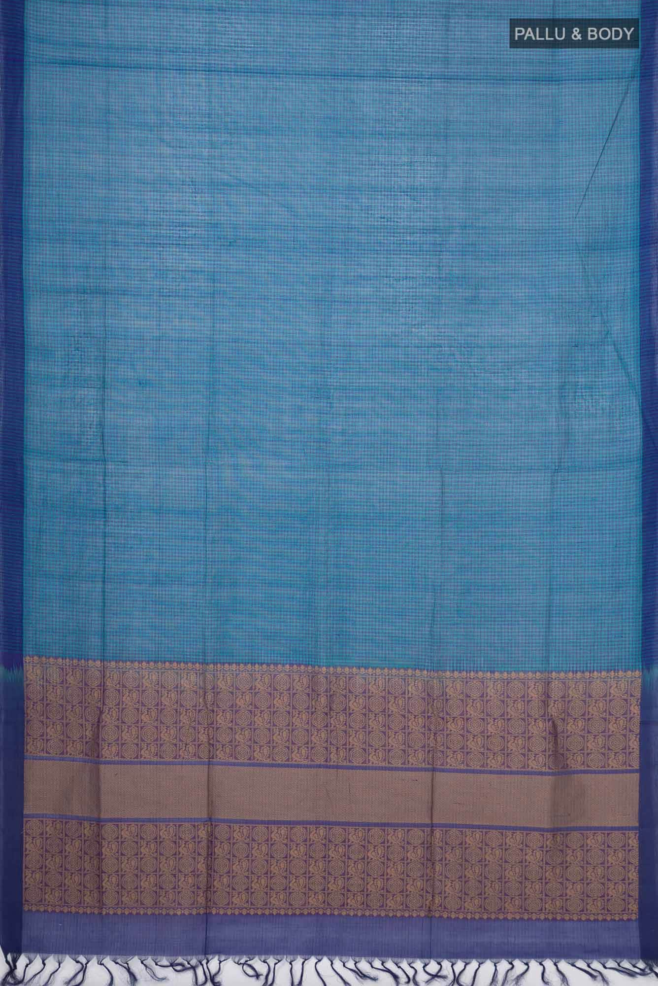 Blue Coimbatore Cotton Saree