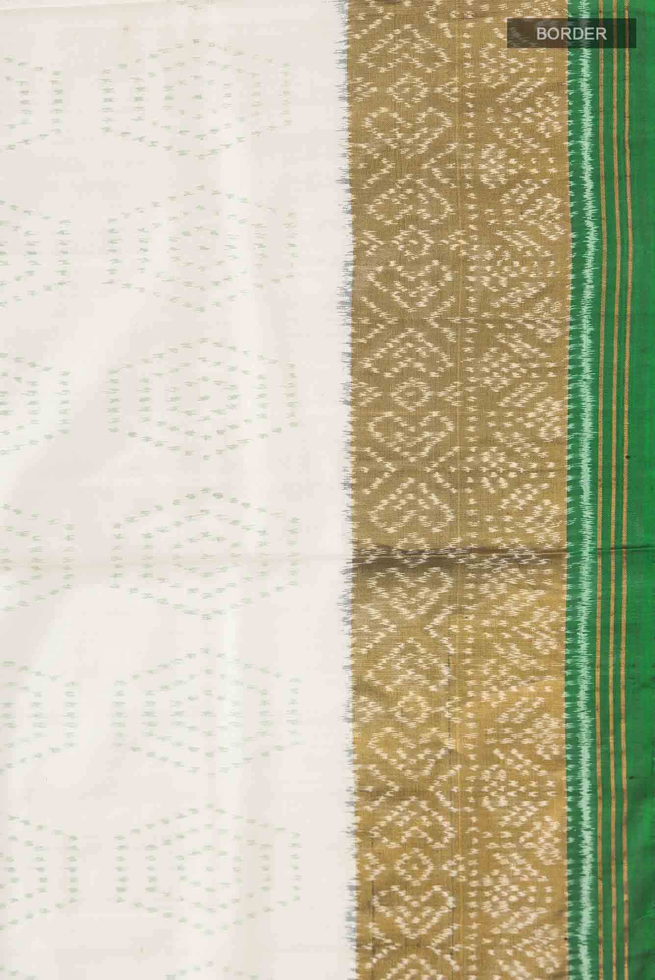 Cream Pochampally Silk Saree