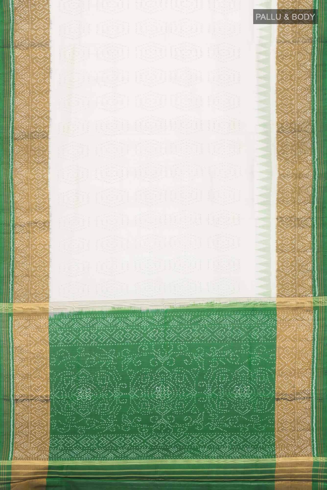 Cream Pochampally Silk Saree