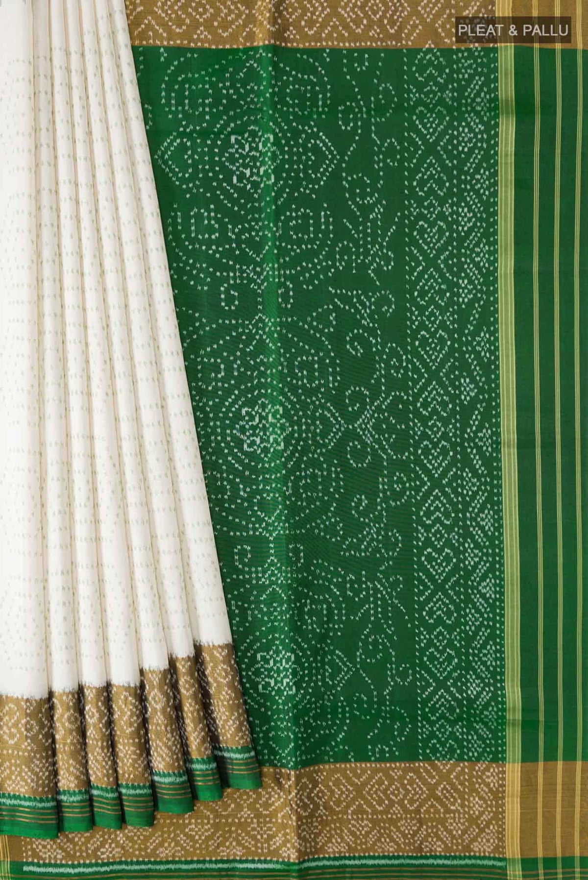 Cream Pochampally Silk Saree