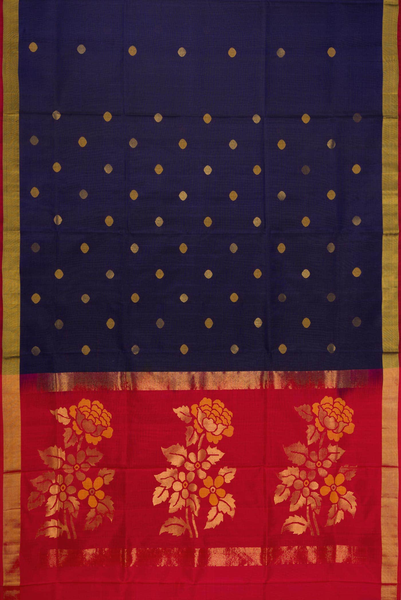 Navy Blue Dual Tone Uppada Silk Saree