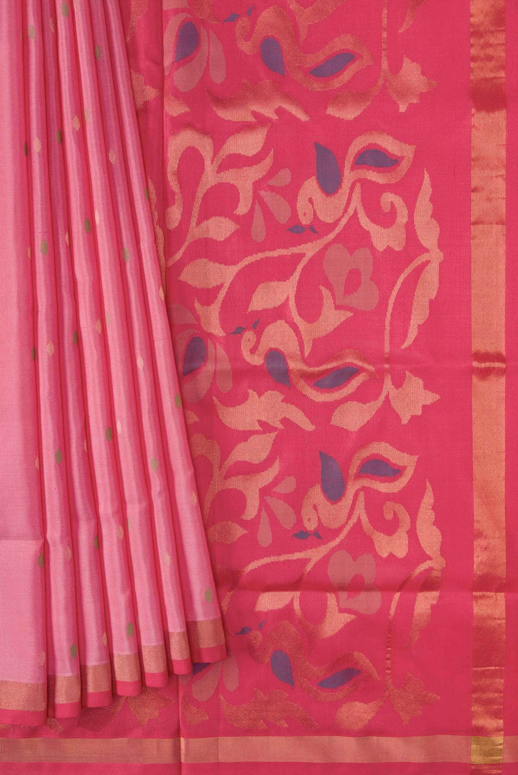 Pink Dual Tone Uppada Silk Saree