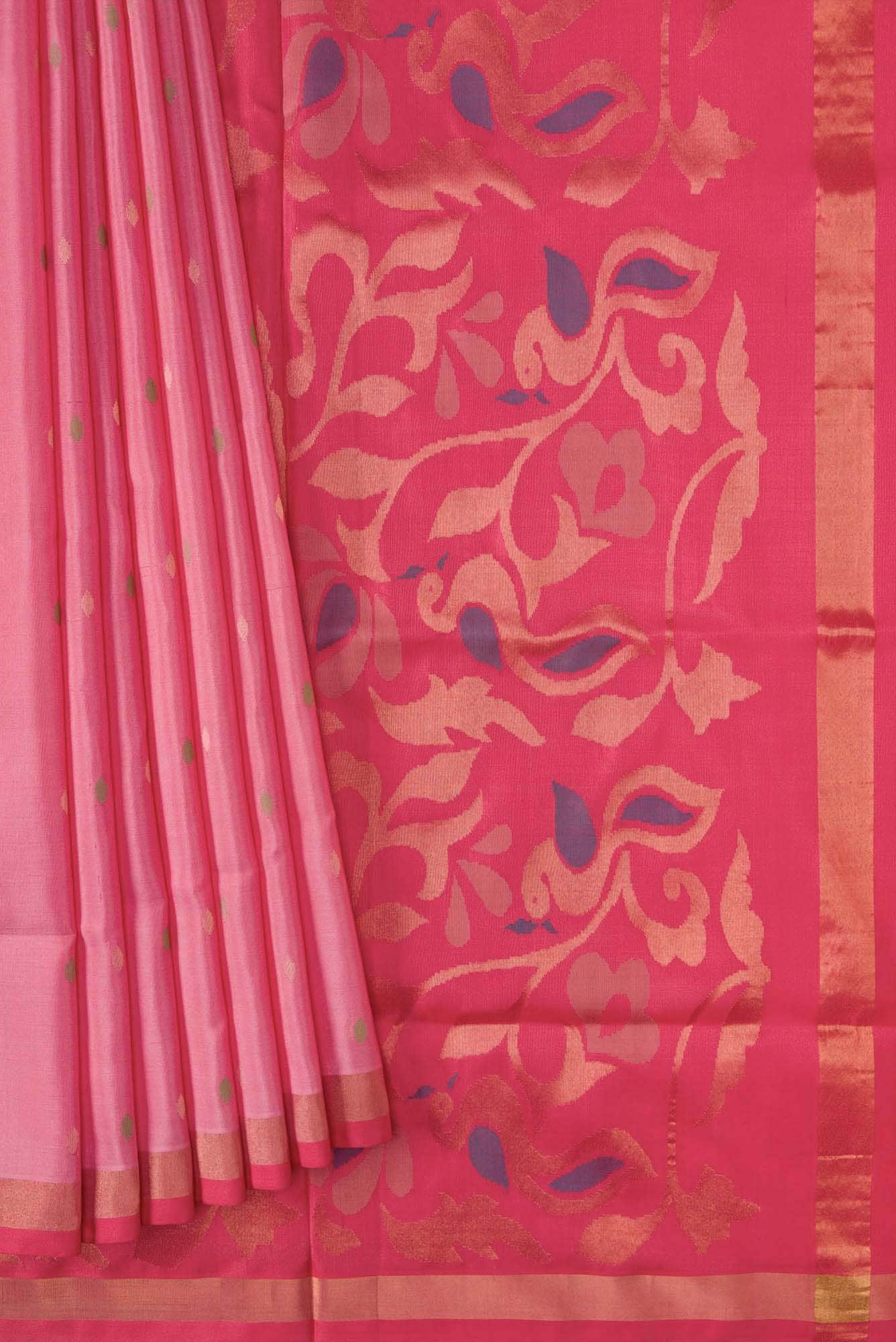 Pink Dual Tone Uppada Silk Saree