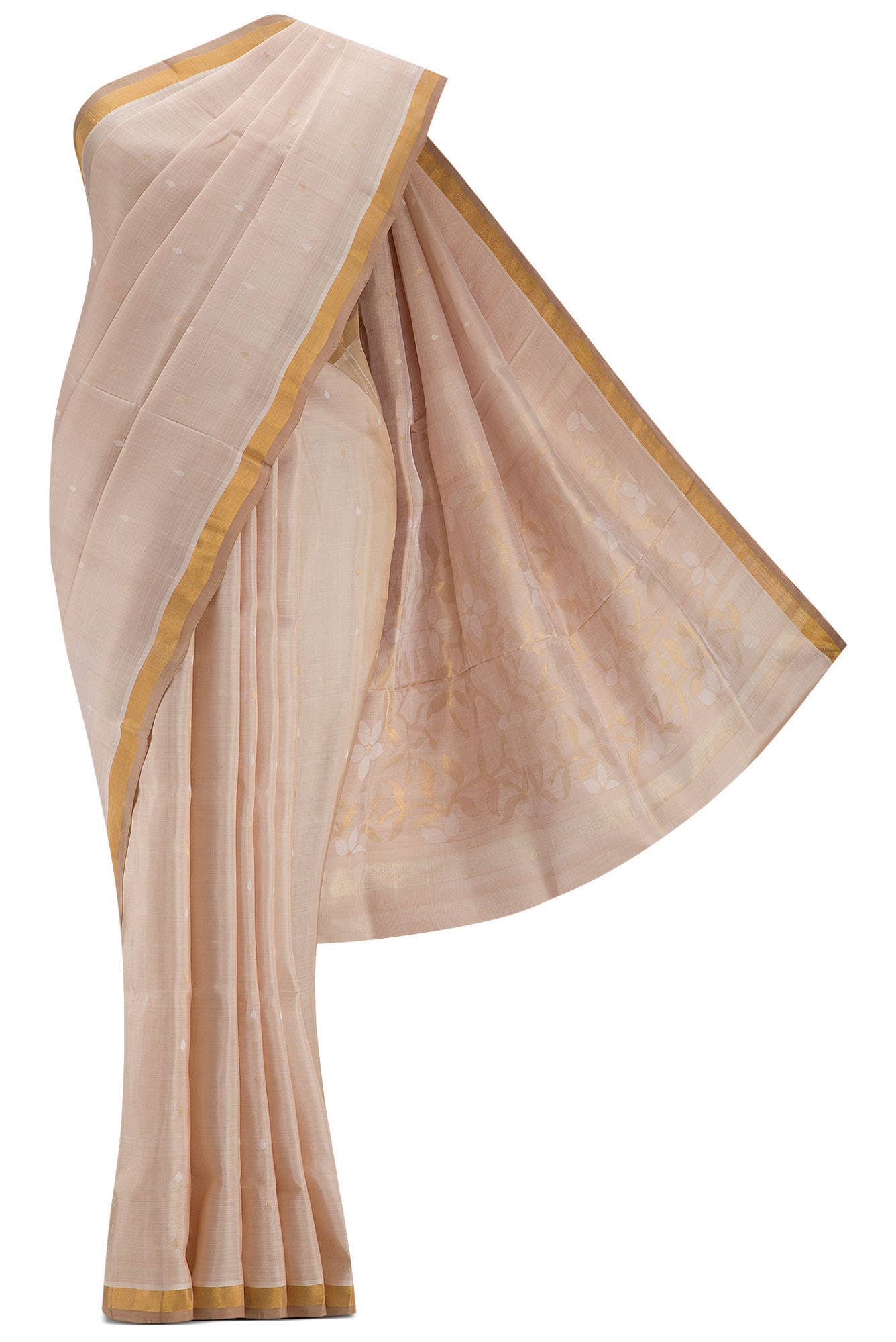 Beige Dual Tone Uppada Silk Saree