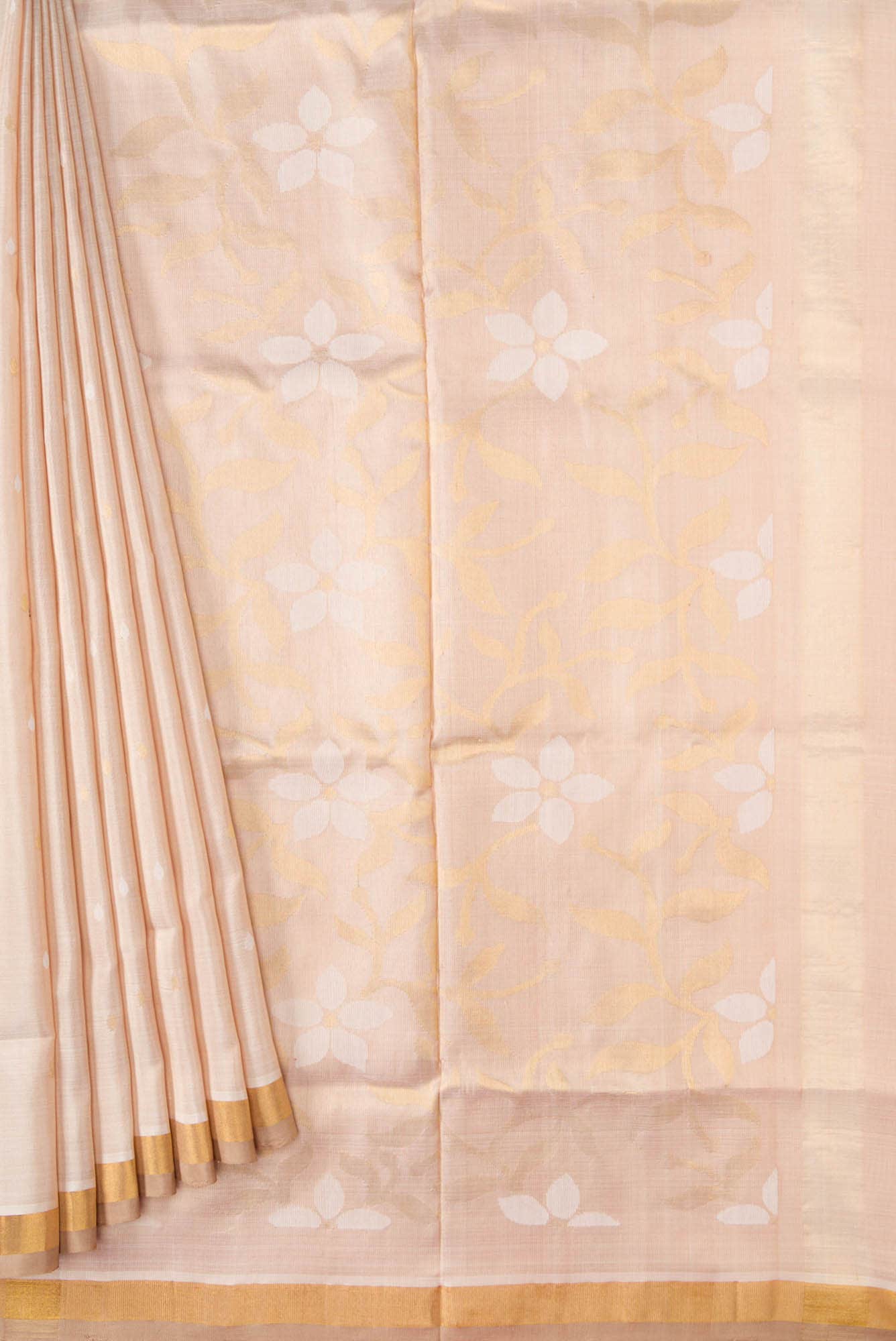 Beige Dual Tone Uppada Silk Saree