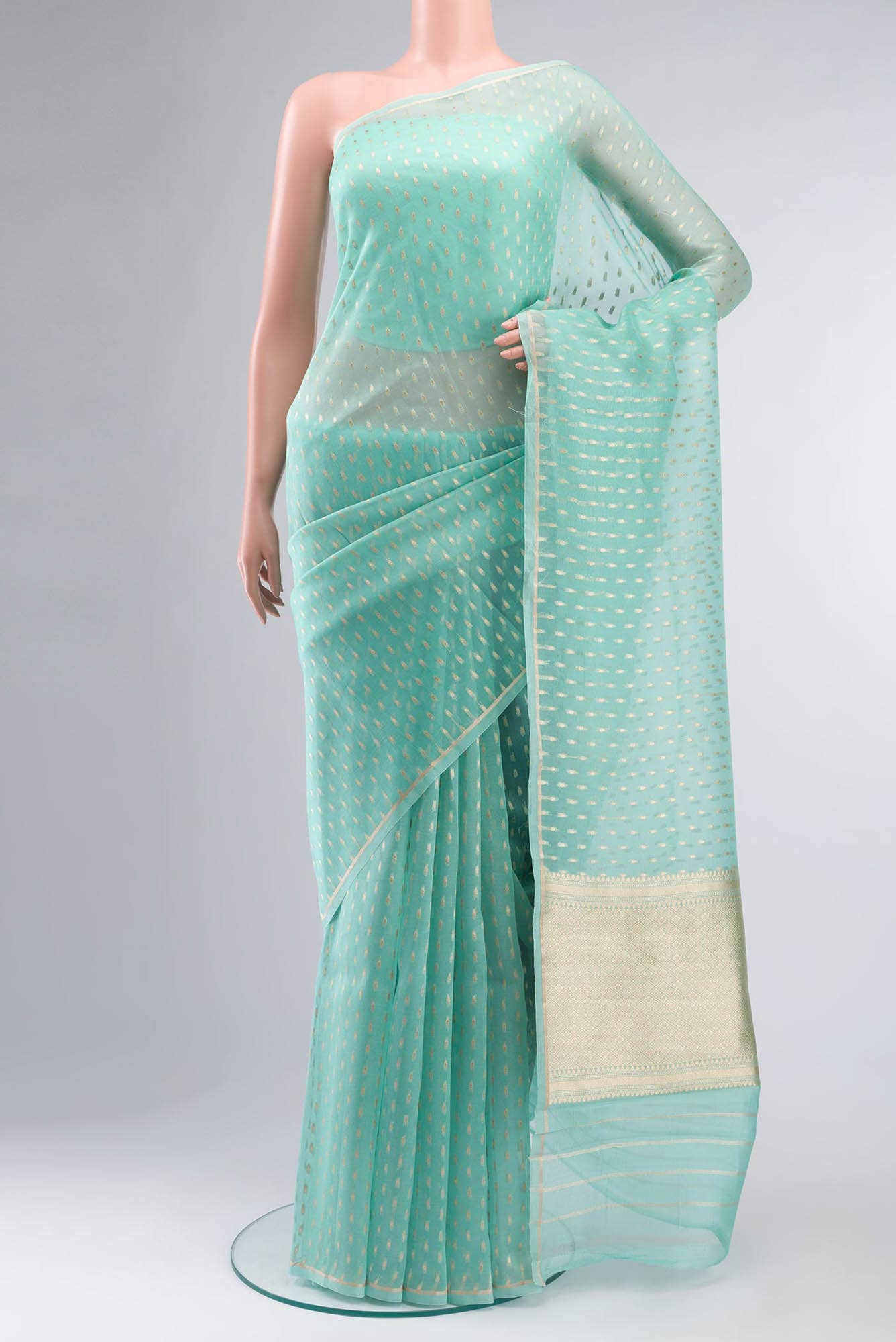 Light Blue Organza Silk Saree