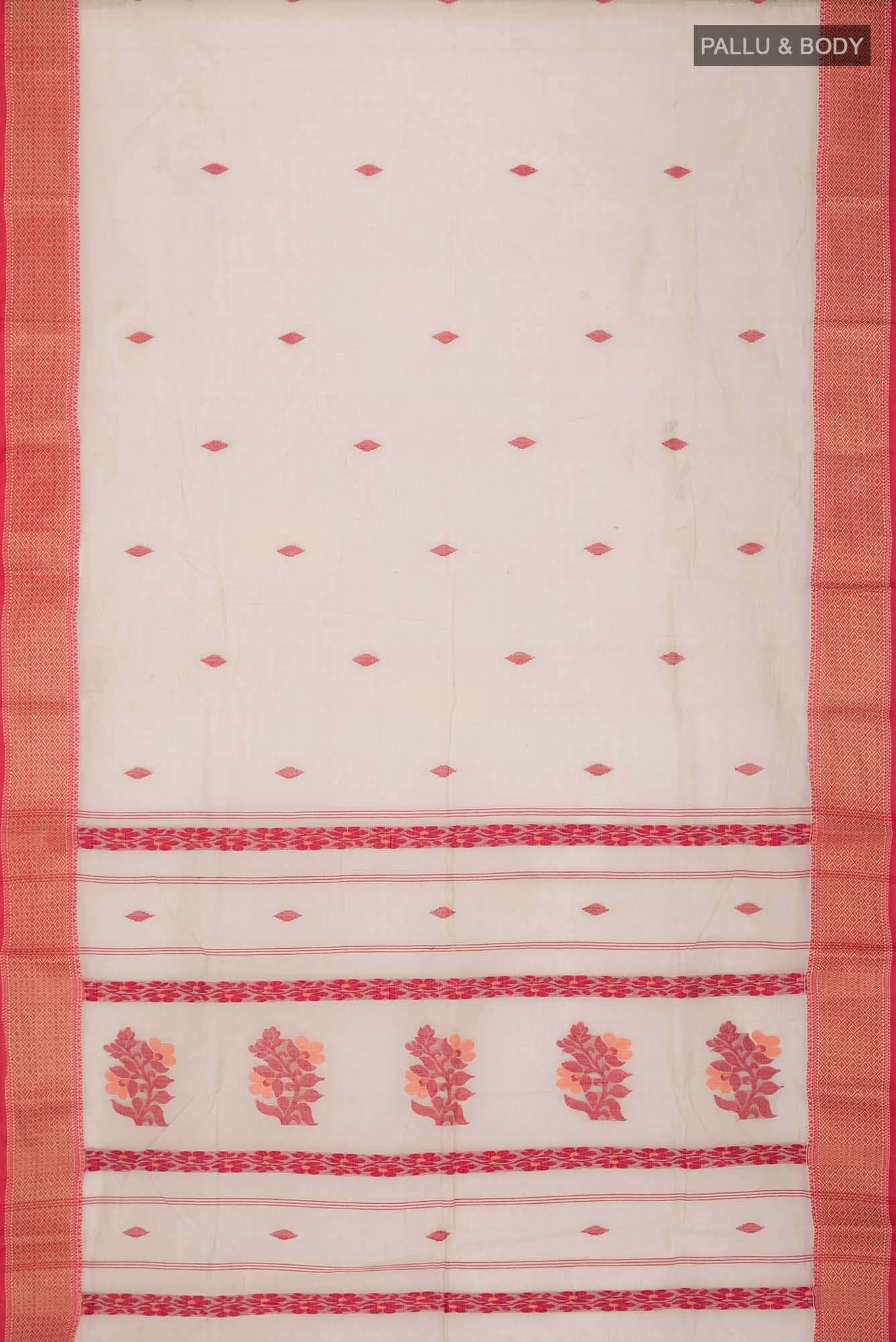 Beige Bengal Cotton Saree