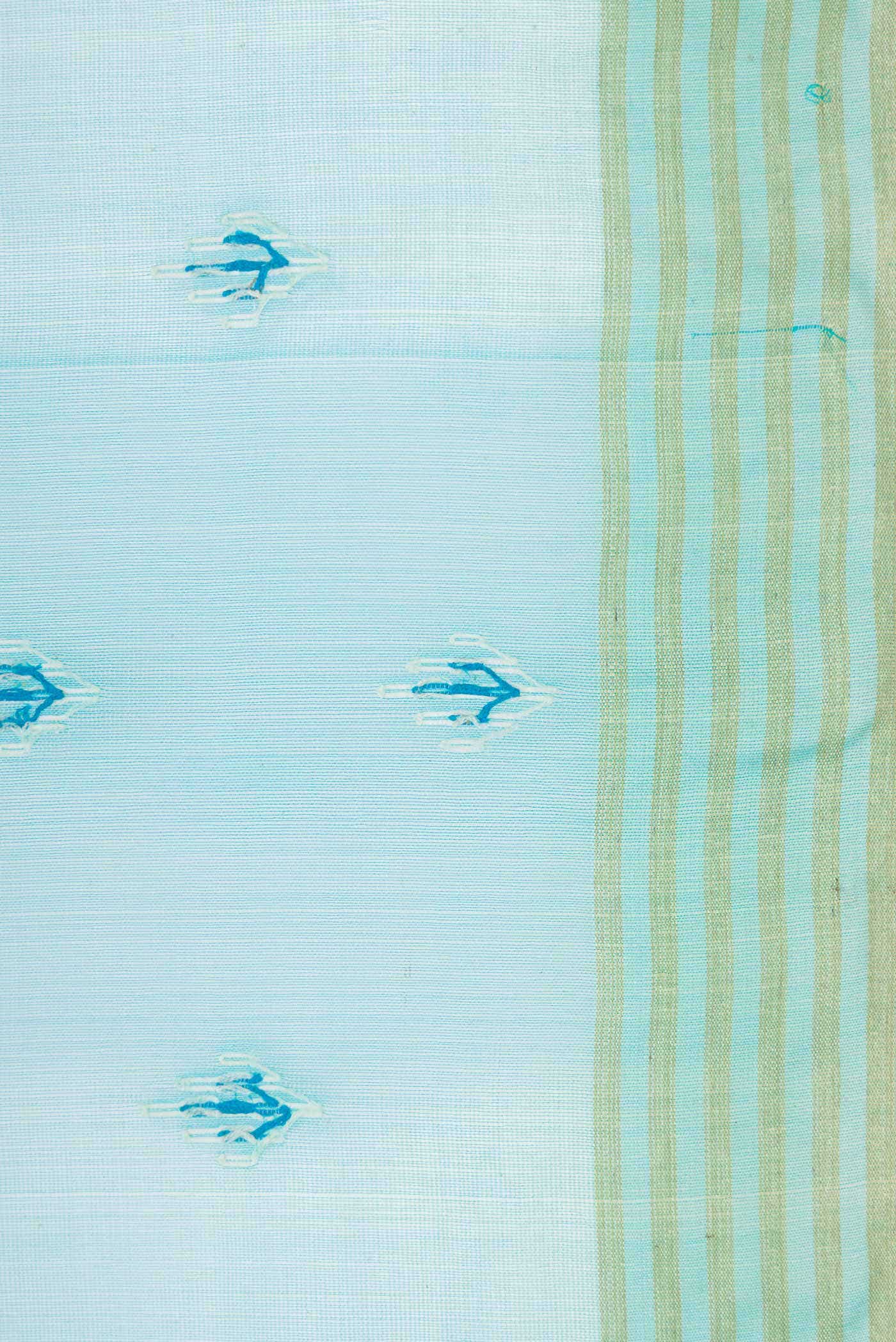 Sky Blue Muslin Silk Saree