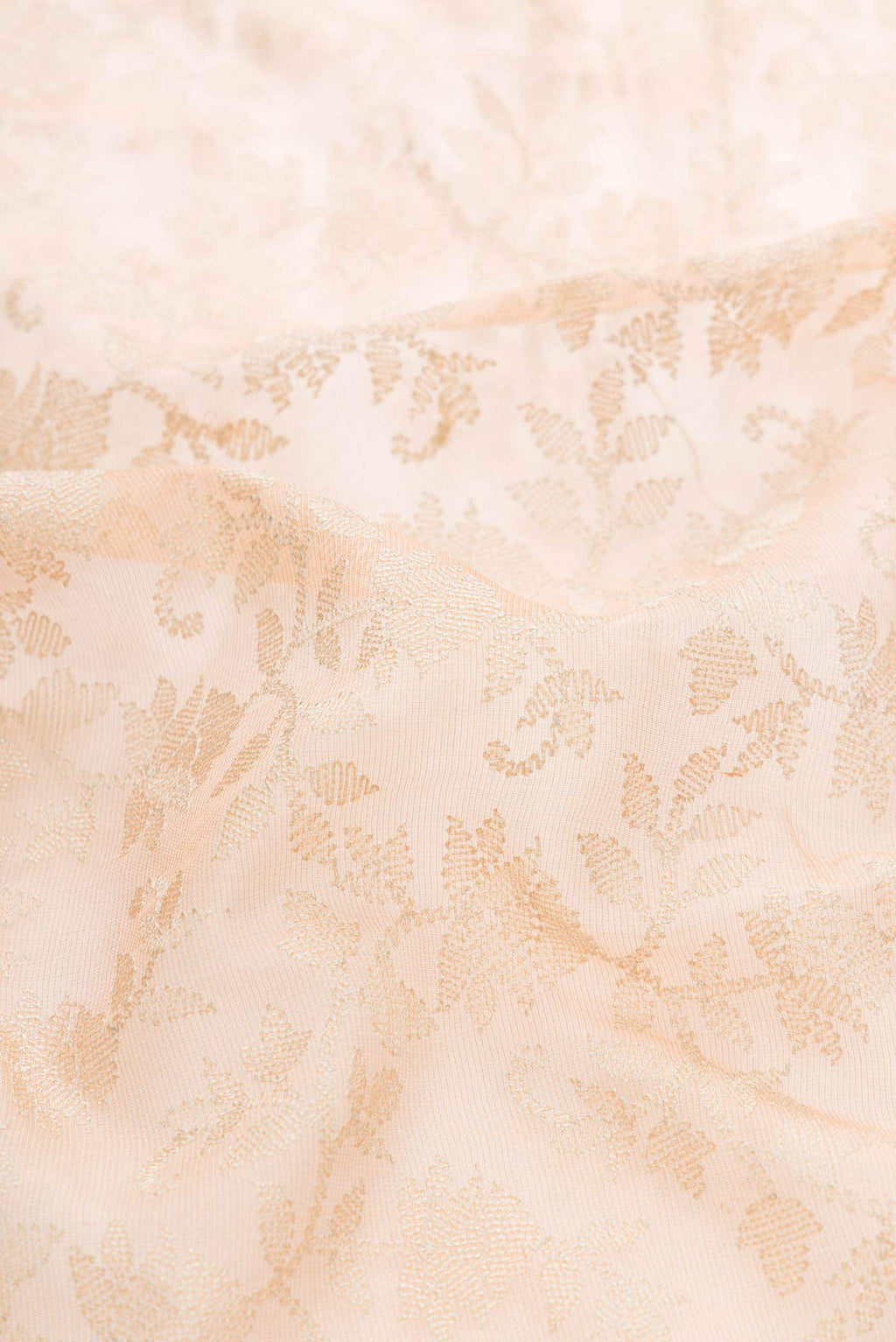 Peach Dual Tone Organza Silk Saree