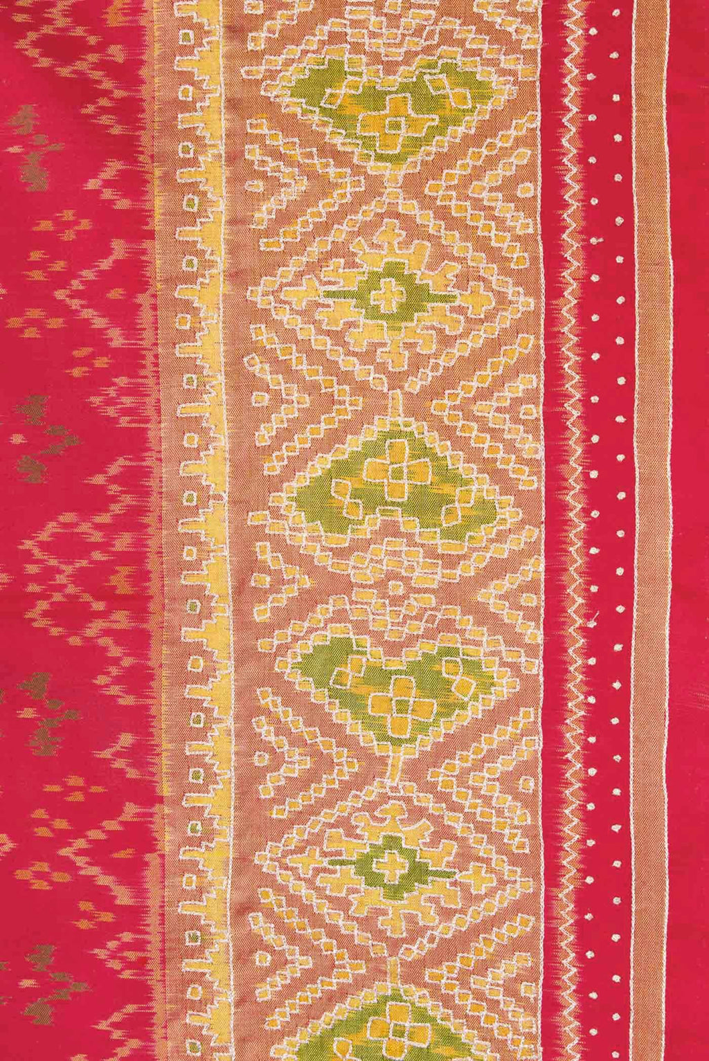 Pure Silk Pure Zari Red Dual Tone Double Ikat Saree