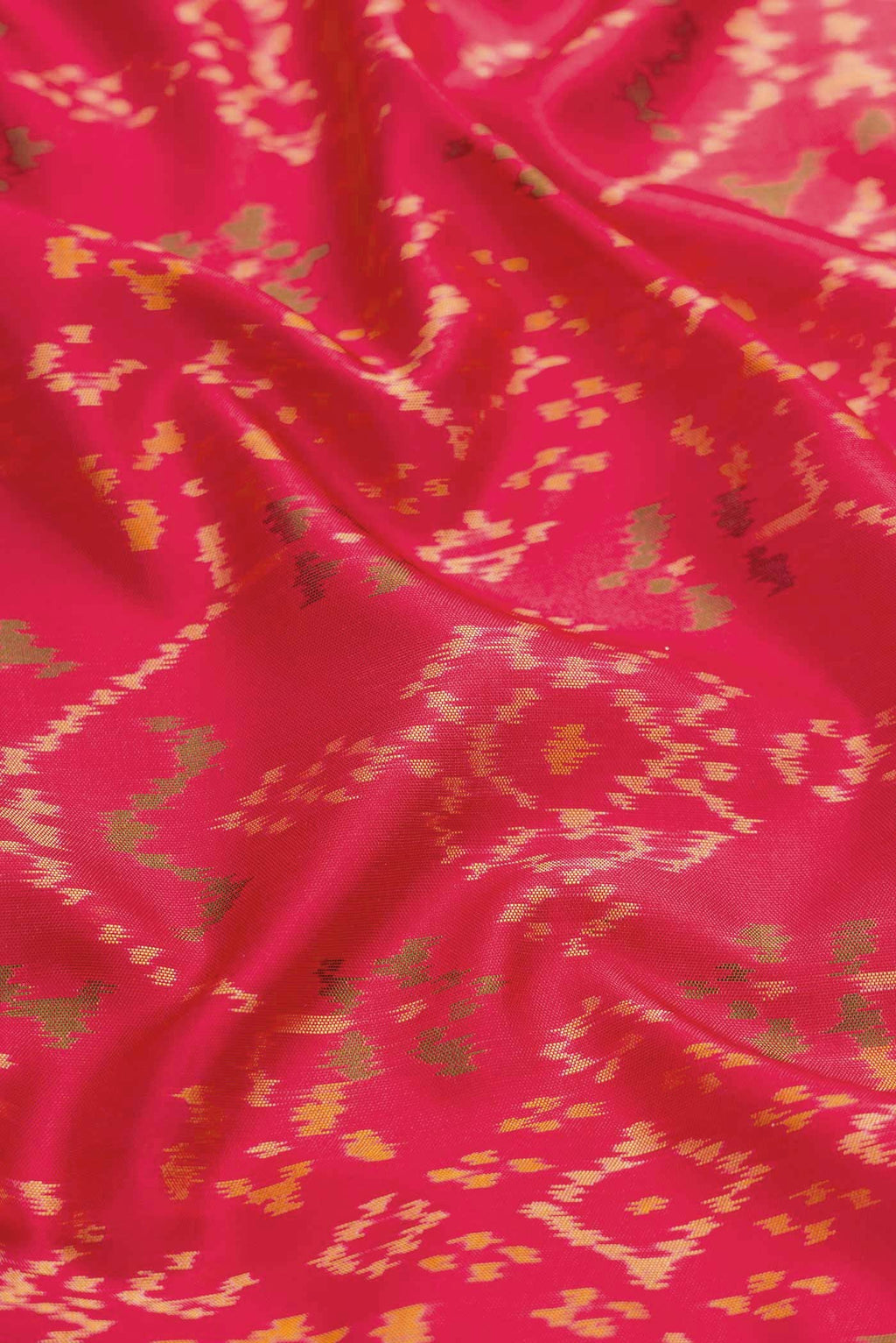 Pure Silk Pure Zari Red Dual Tone Double Ikat Saree