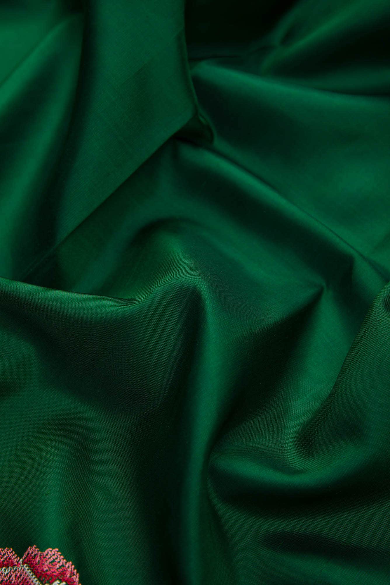 Bottle Green Dual Tone Kanchipuram Silk Saree