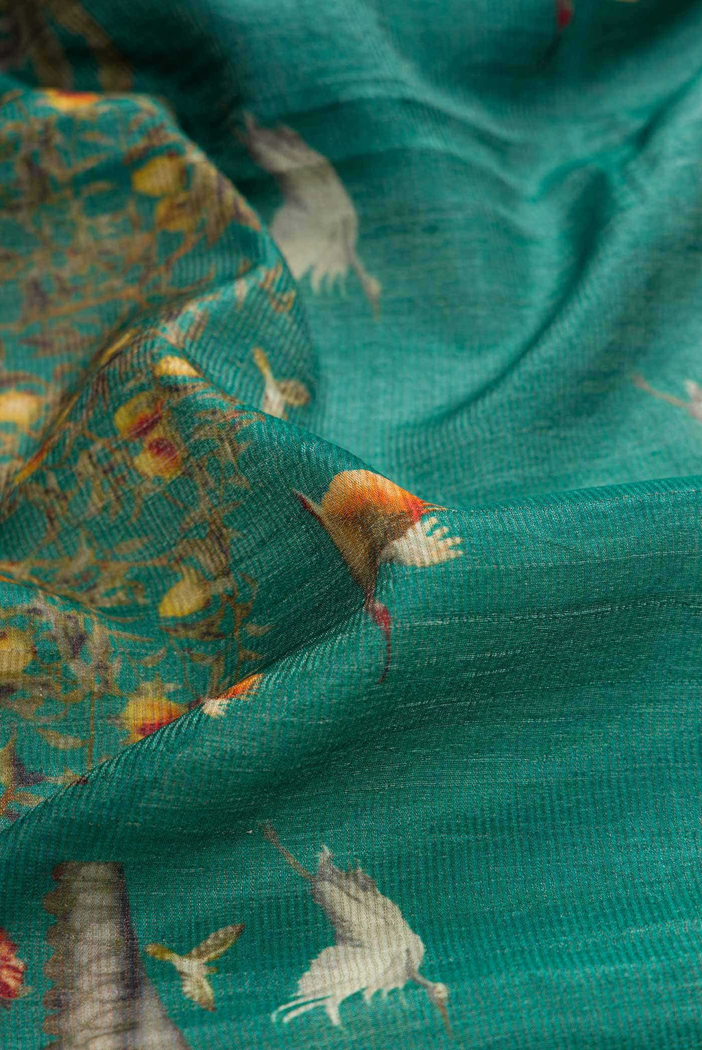 Green Tussar Silk Saree