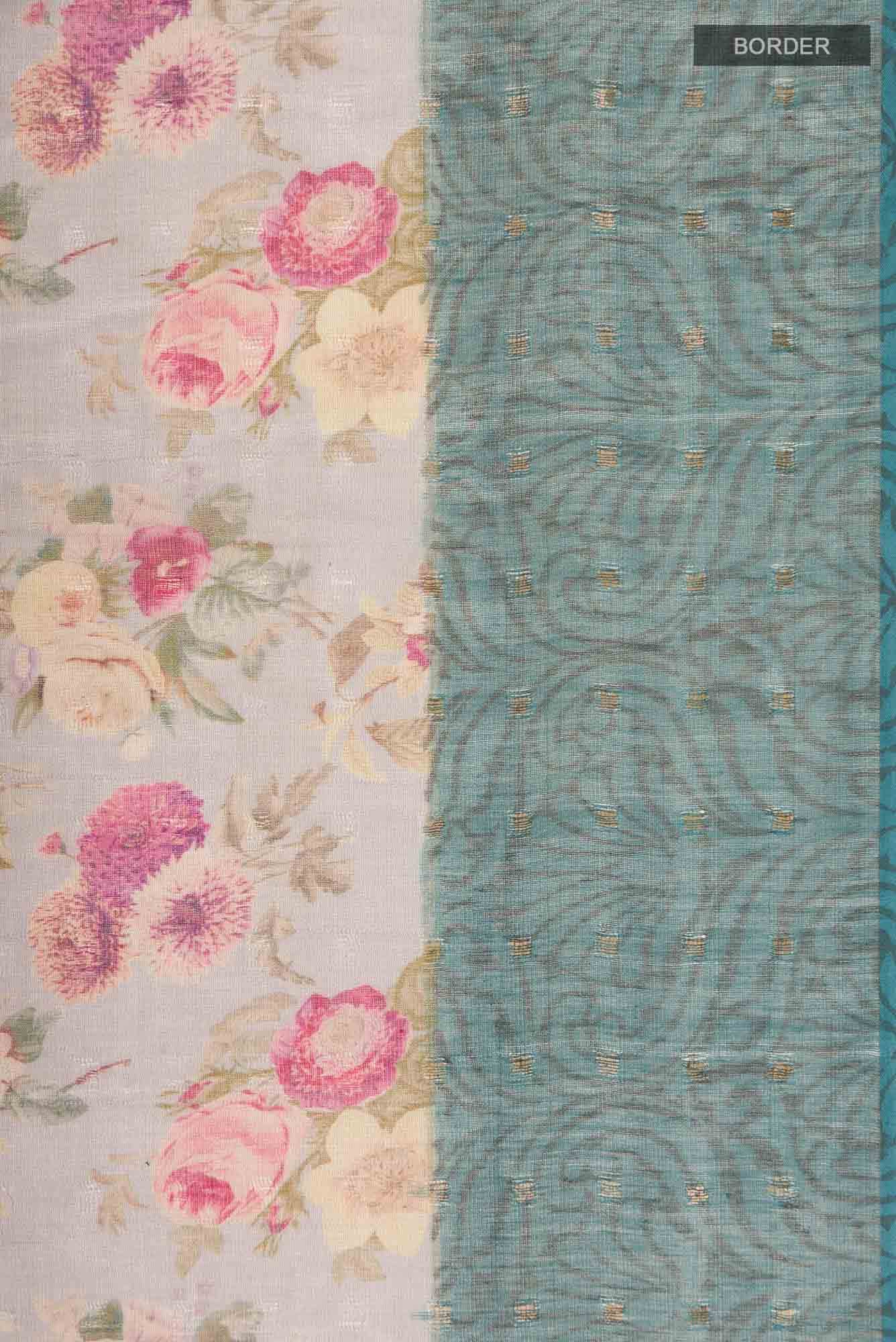 Light Blue Linen Saree